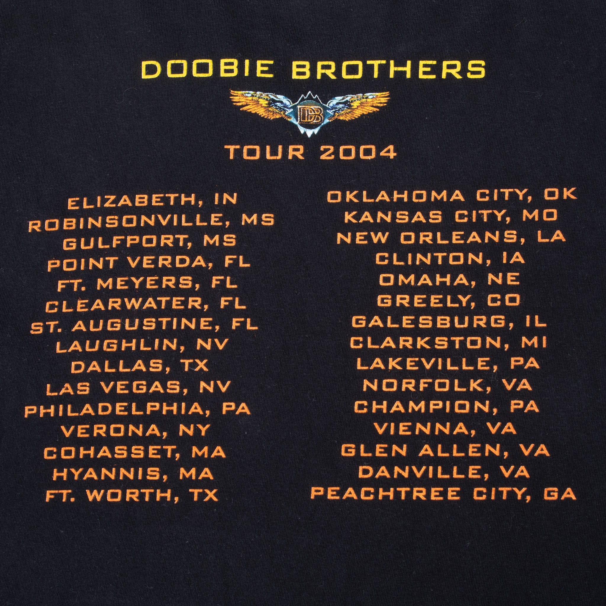 VINTAGE DOOBIE BROTHERS TOUR 2004 TEE SHIRT SIZE XL