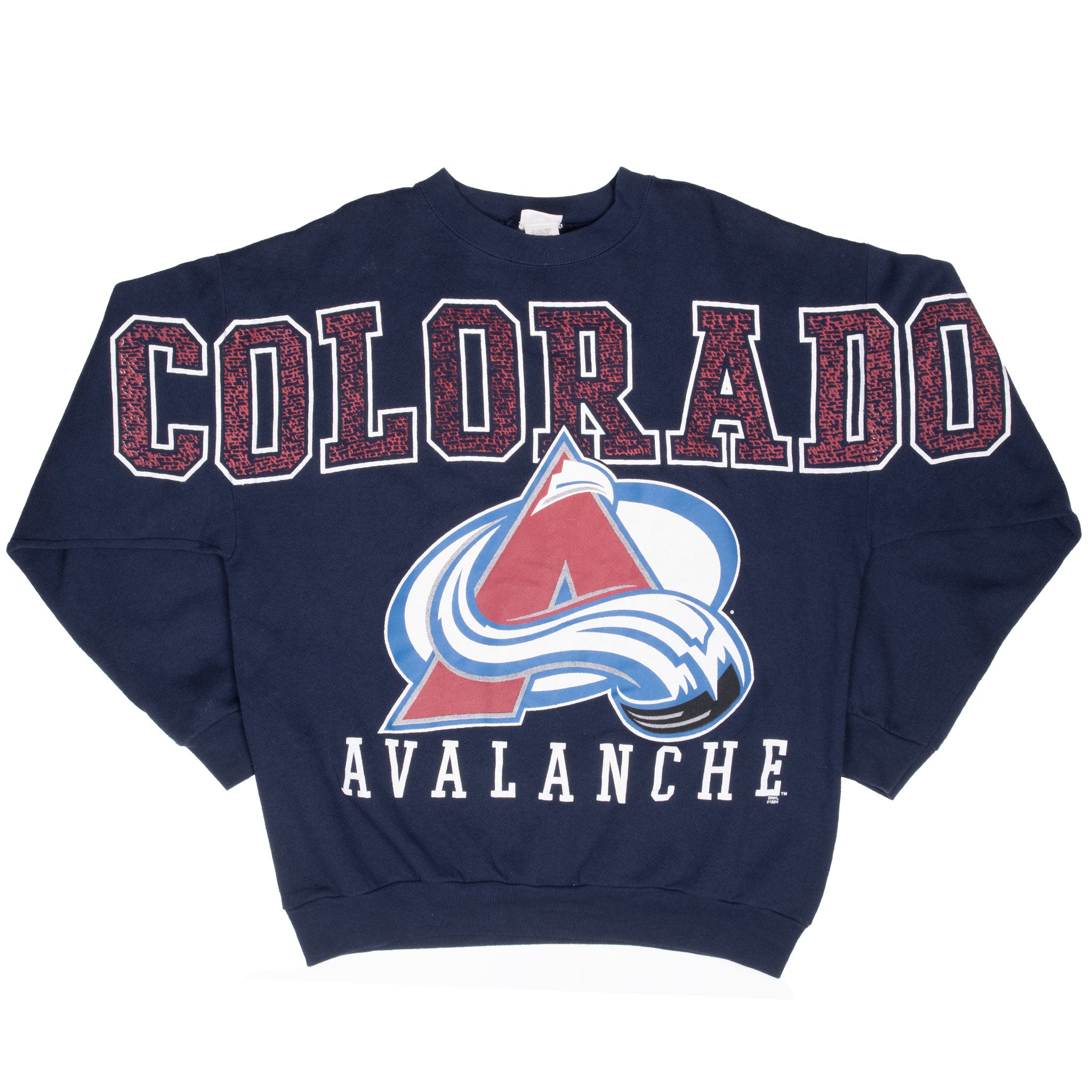 Vintage Nhl Colorado Avalanche All Over Print Sweatshirt 1990S Size Large Made In USA