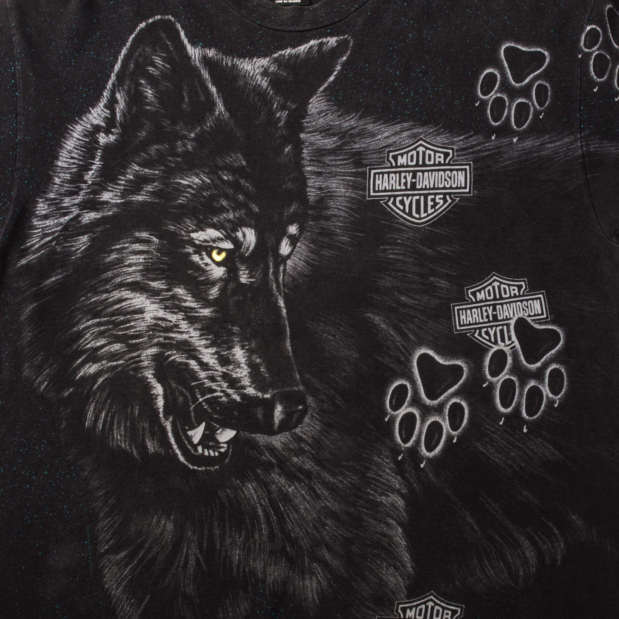 VINTAGE ALL OVER PRINT HARLEY DAVIDSON TEE SHIRT 1990s SIZE LARGE MADE IN USA