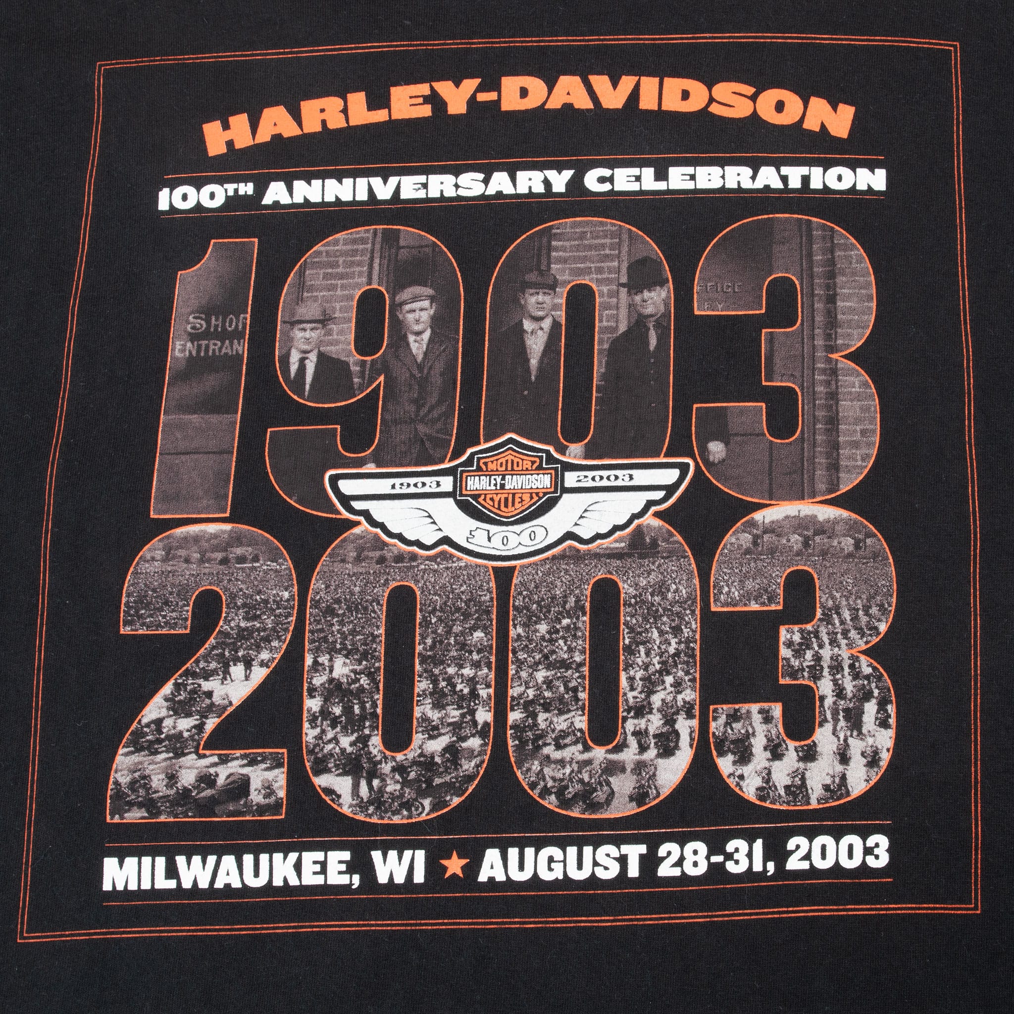 VINTAGE HARLEY DAVIDSON 100 YEARS ANNIVERSARY MILWAUKEE TEE SHIRT 2003 XL