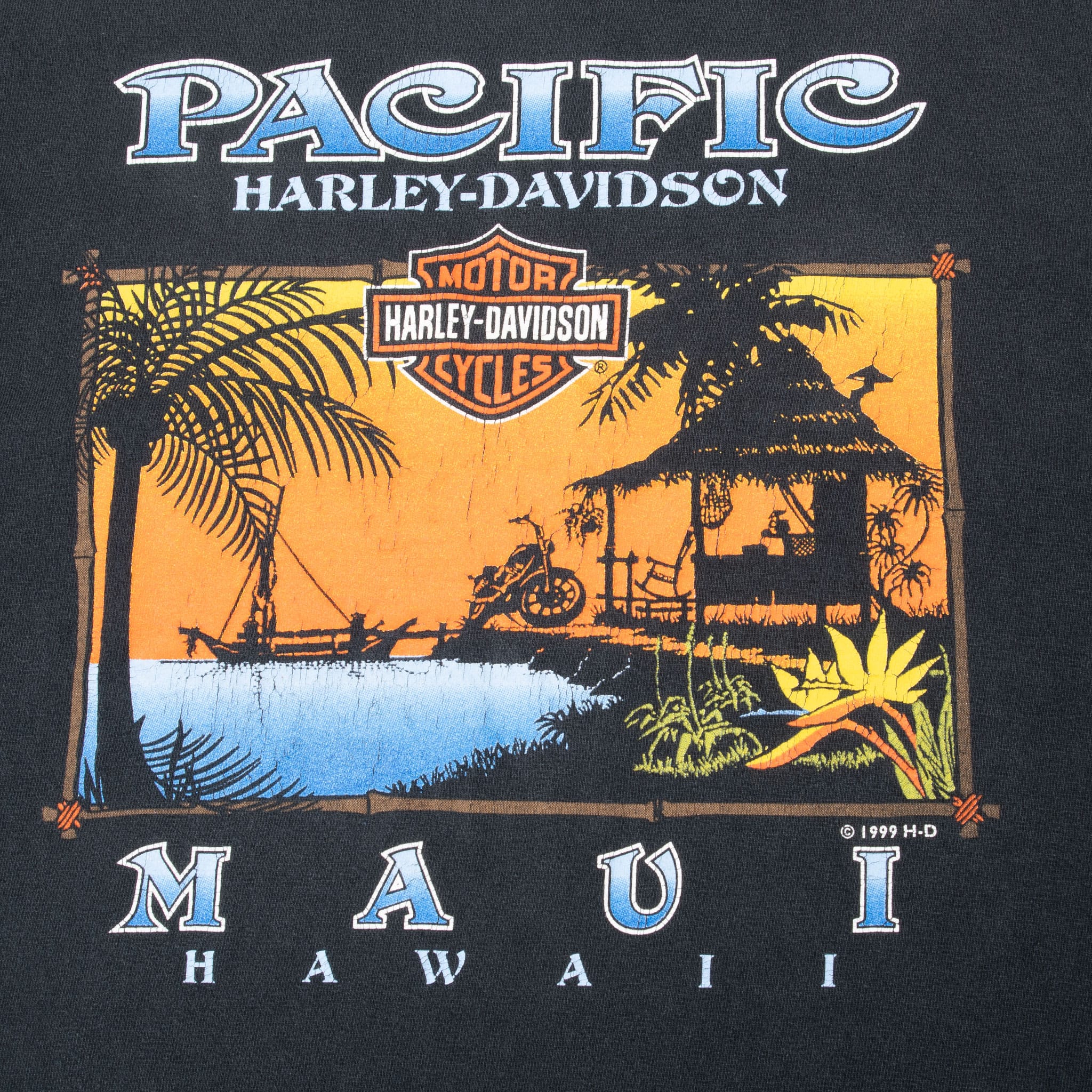 VINTAGE HARLEY DAVIDSON MAUI HAWAII 1999 TEE SHIRT SIZE XL MADE IN USA