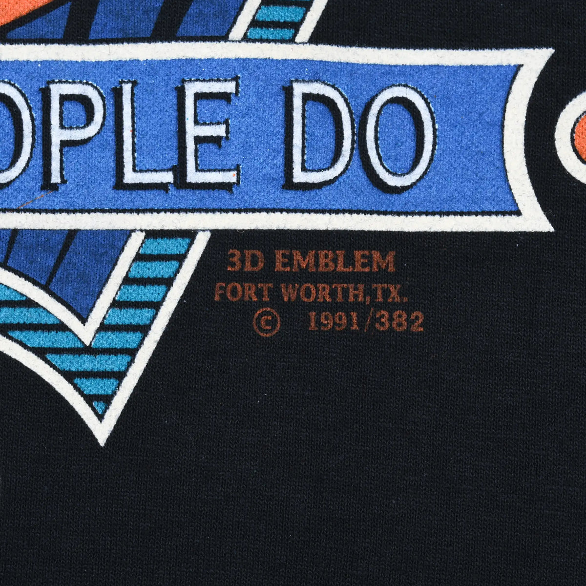 Graphic detail showing 3D Emblem Fort Worth, Texas copyright 1991 mark