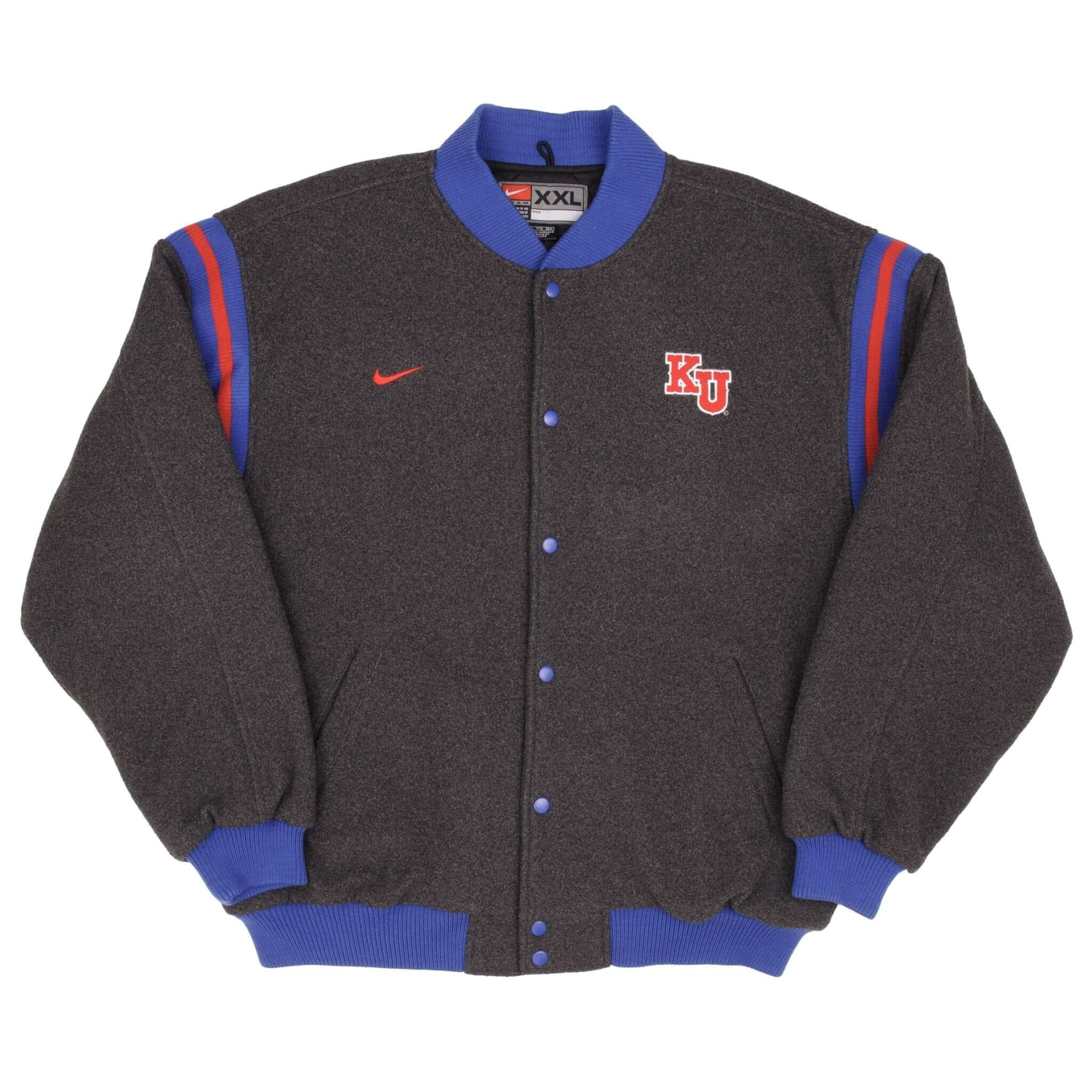 Vintage Nike Ncaa University Of Kansas Varsity Jacket Size 2XL 2000S
