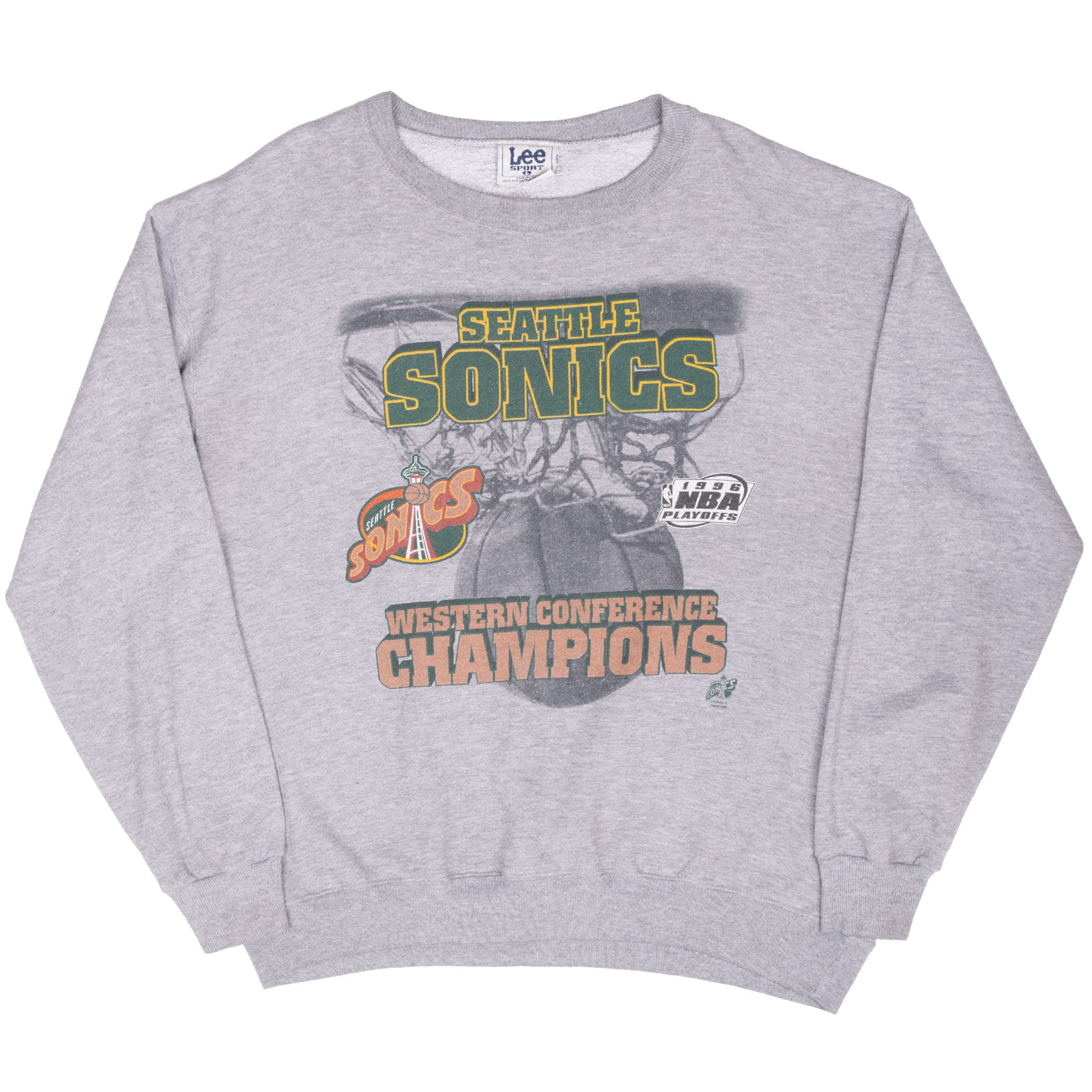Vintage Nba Seattle Sonics Playoffs 1996 Sweatshirt Size Large Made In Usa