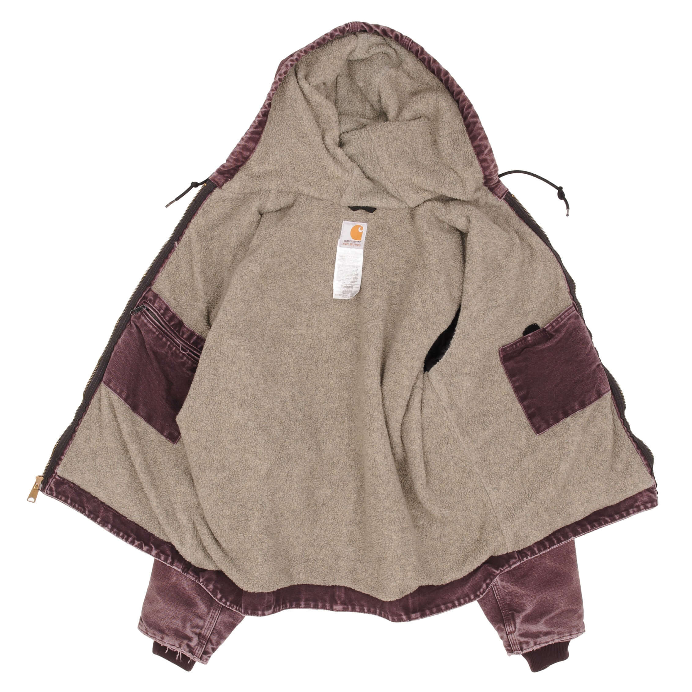 Vintage Carhartt Purple Sherpa Lined Woman Active Jacket WJ141DWN Size Medium