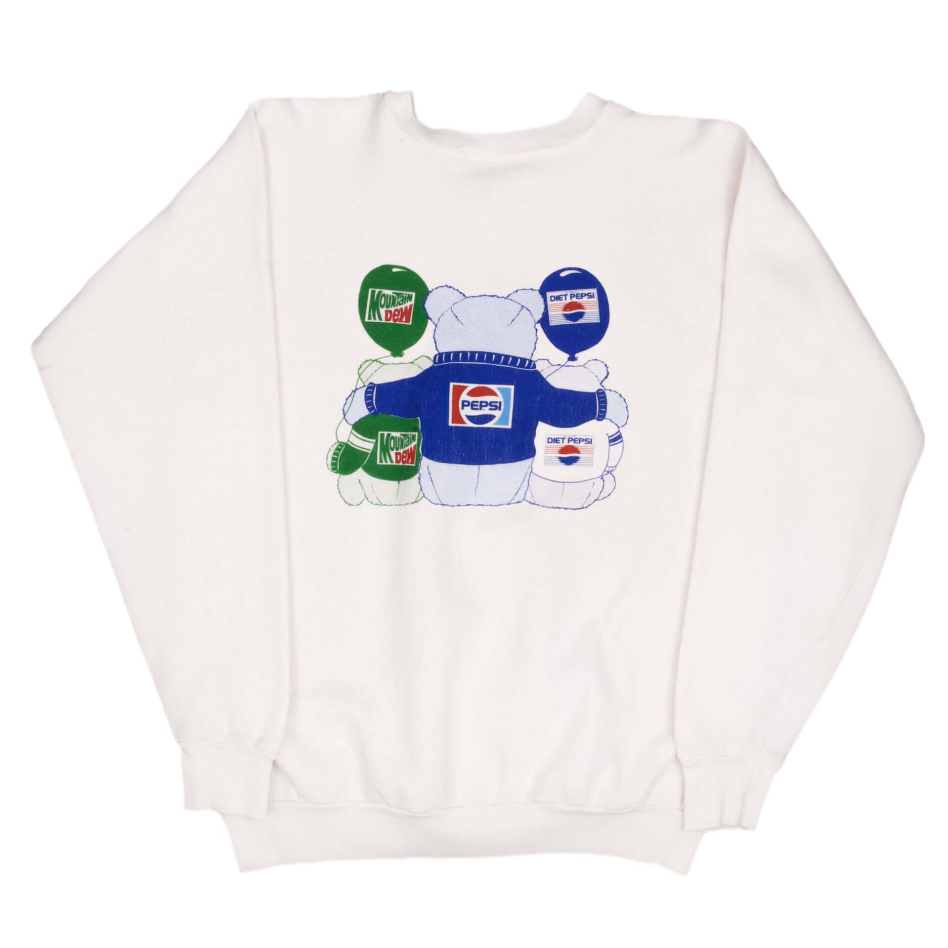 VINTAGE PEPSI COLA MOUNTAIN DEW BEARS 1980S SWEATSHIRT LARGE MADE