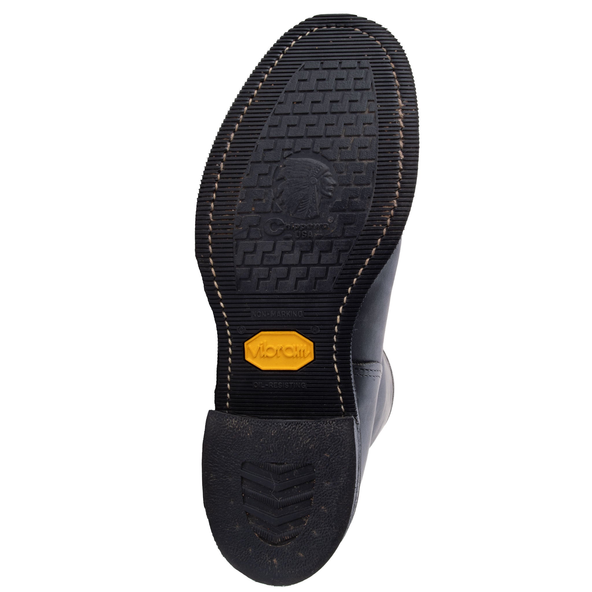 VINTAGE CHIPPEWA STEEL TOE BLACK LEATHER ENGINEER BOOTS SIZE 8.5 MADE IN USA