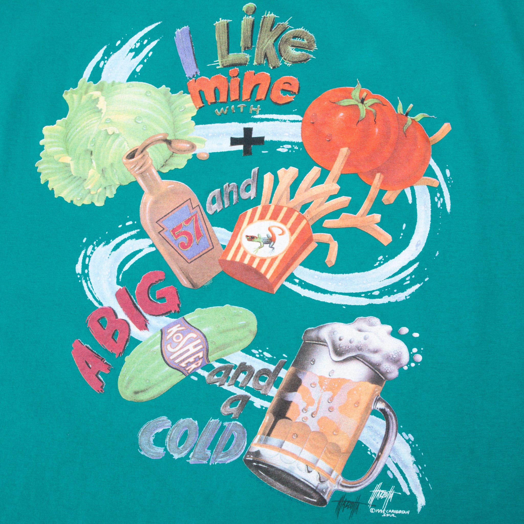 VINTAGE JIMMY BUFFETT CHEESEBURGER IN PARADISE 1995 TEE SHIRT 2XL MADE IN USA
