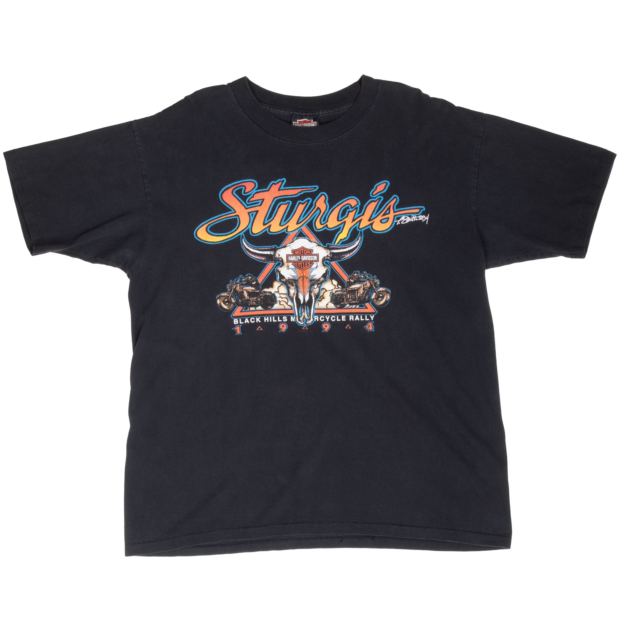 VINTAGE HARLEY DAVIDSON STURGIS BLACK HILL RALLY 1994 TEE SHIRT LARGE MADE USA