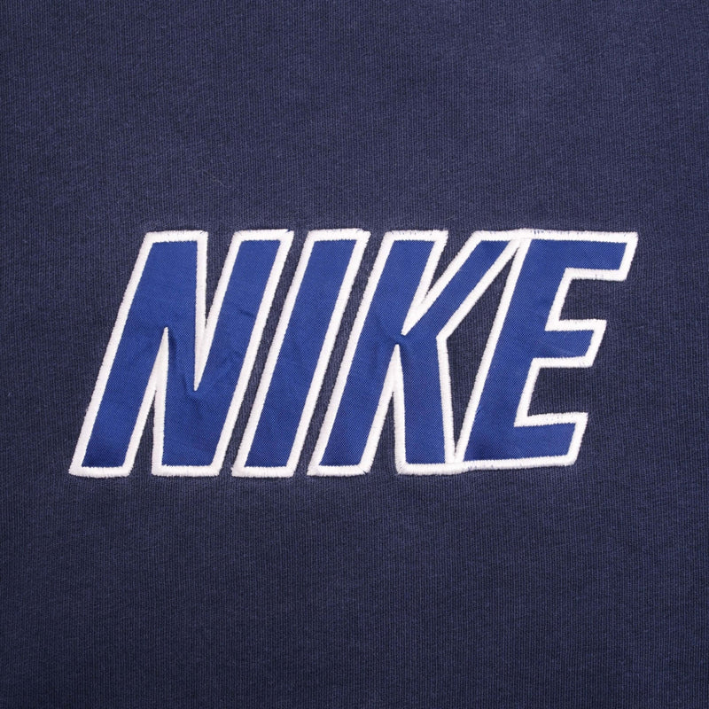 Vintage Nike Spellout Navy Blue Crewneck Sweatshirt 2000S Size XL