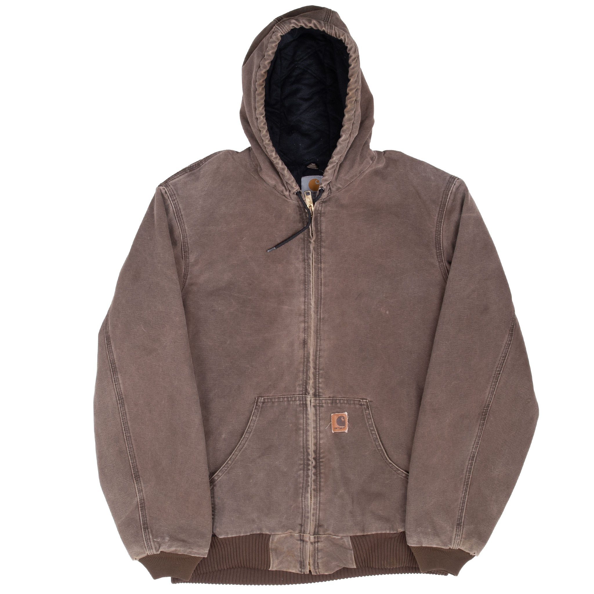 Vintage Carhartt Brown Hooded Active Jacket J131Cht 2004 Size Medium