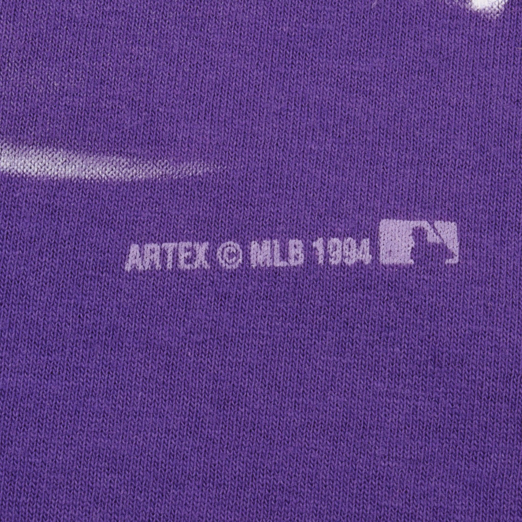 Vintage Purple MLB Colorado Rockies Tee Shirt 1994 Size Medium Made In USA With Single Stitch Sleeves 
