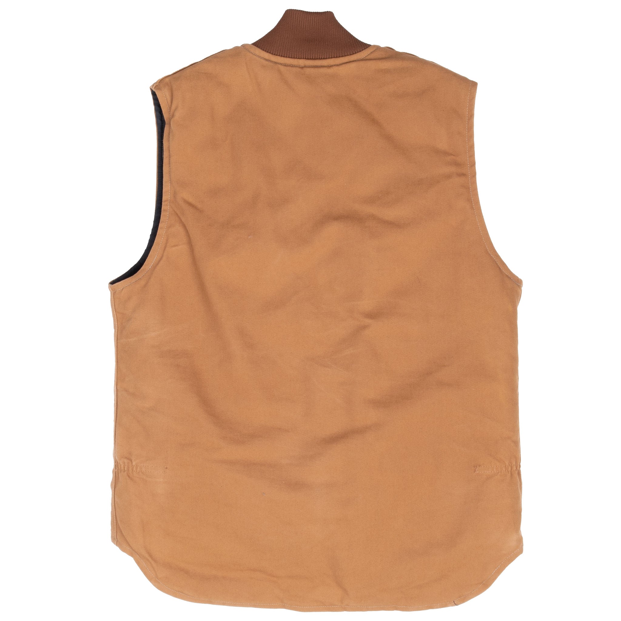 Vintage Carhartt Quilted Lined Brown Vest Jacket Vq168 1995 Size Medium Made in USA