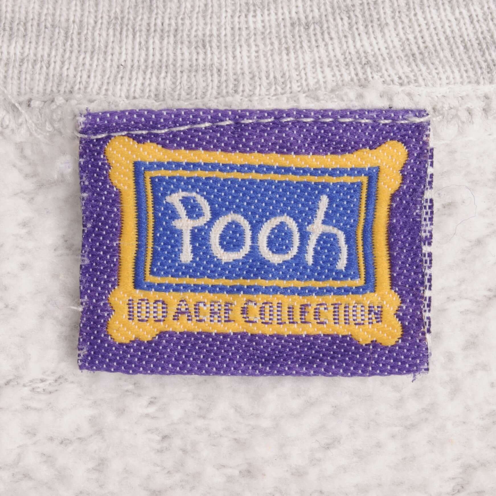 Vintage Disney Winnie The Pooh Embroidered 1990S Grey Sweatshirt Size Large