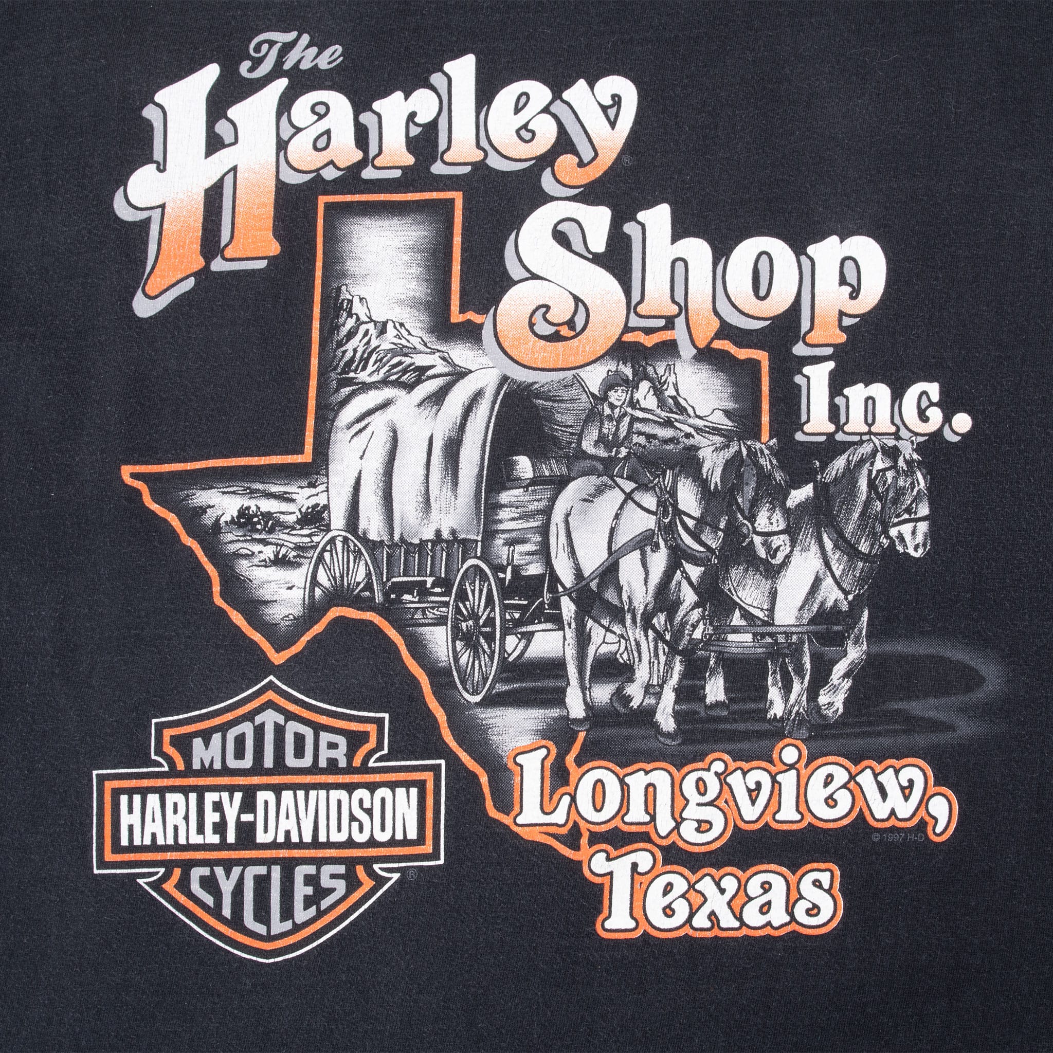 VINTAGE HARLEY DAVIDSON LONGVIEW TEXAS 1998 TEE SHIRT SIZE XL MADE IN USA