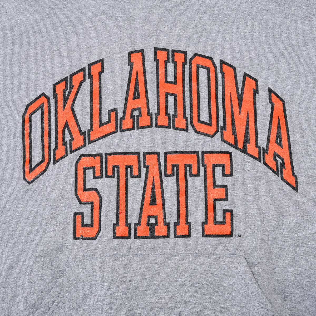 Close-up of orange and black Oklahoma State chest print