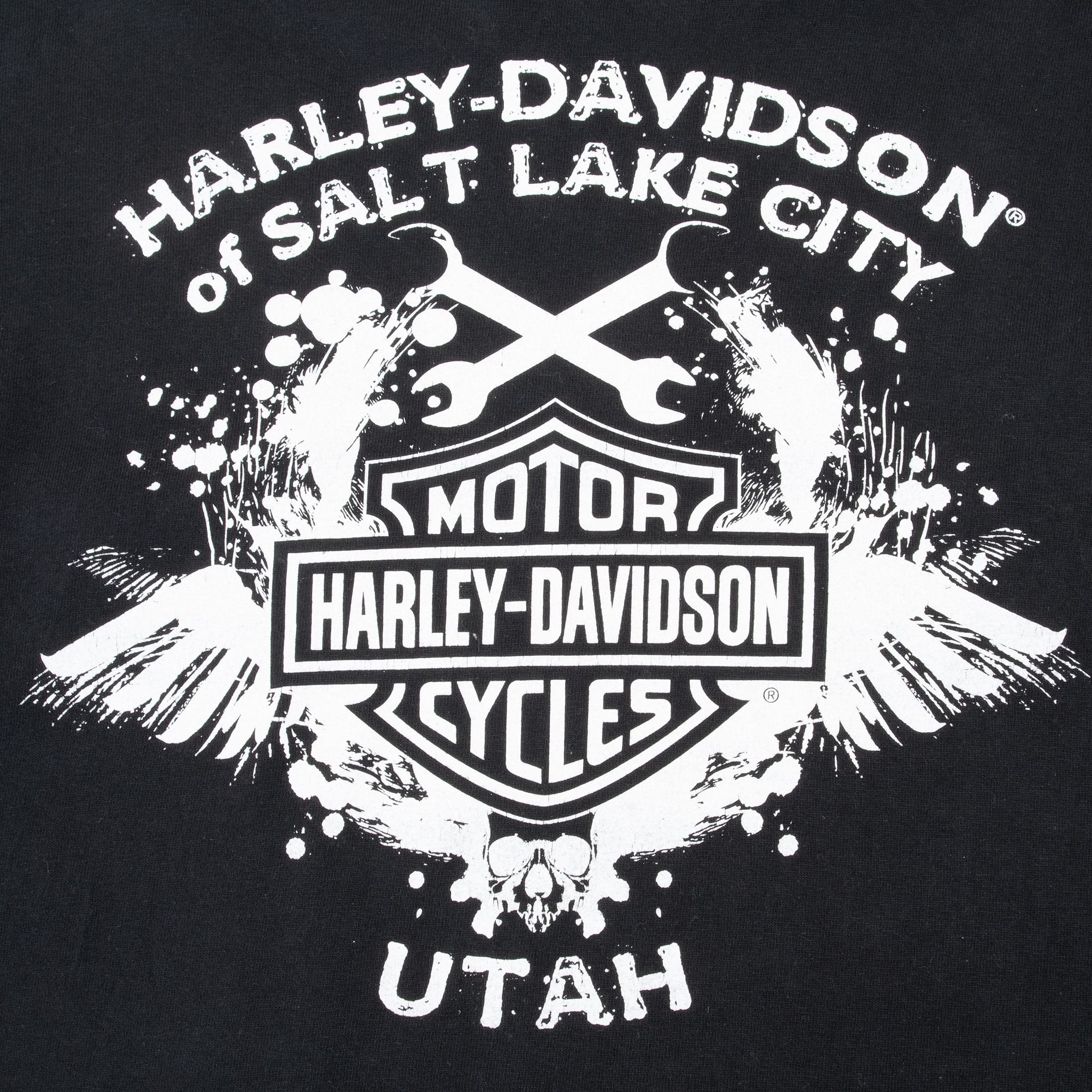 VINTAGE HARLEY DAVIDSON SALT LAKE CITY UTAH FLAME LONG SLEEVE TEE SHIRT 2008 XL