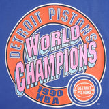 Vintage NBA Detroit Pistons NBA World Champions 1990 Tee Shirt Size Large Made In USA With Single Stitch Sleeves