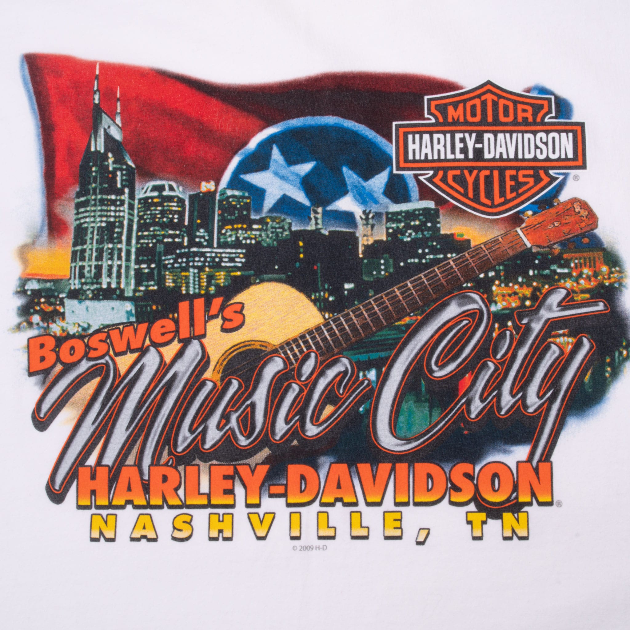 VINTAGE HARLEY DAVIDSON NASHVILLE TENNESSEE TEE SHIRT 2009 LARGE