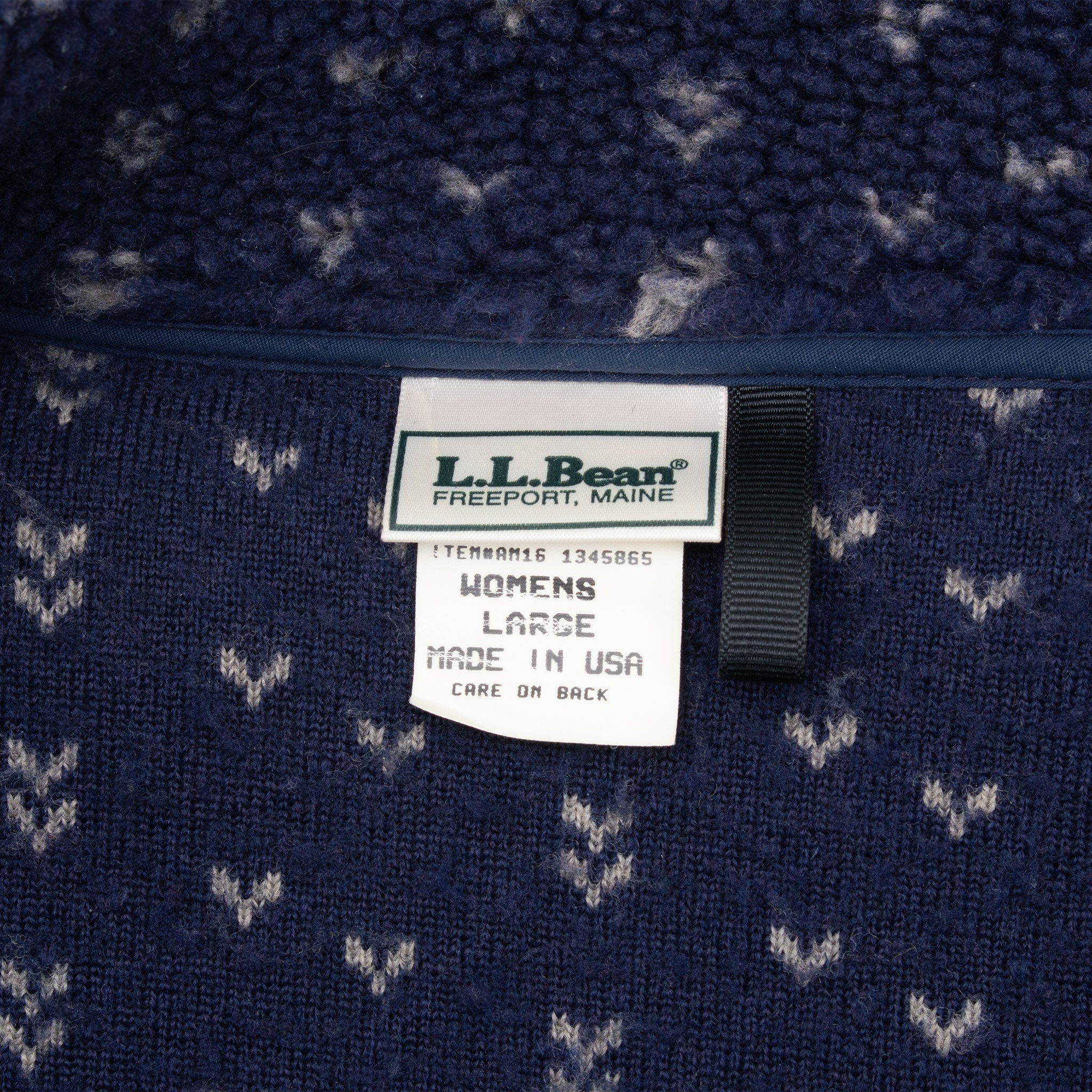 Vintage Ll Bean Blue Polka Dot Fleece Jacket Size Large Women Made In Usa