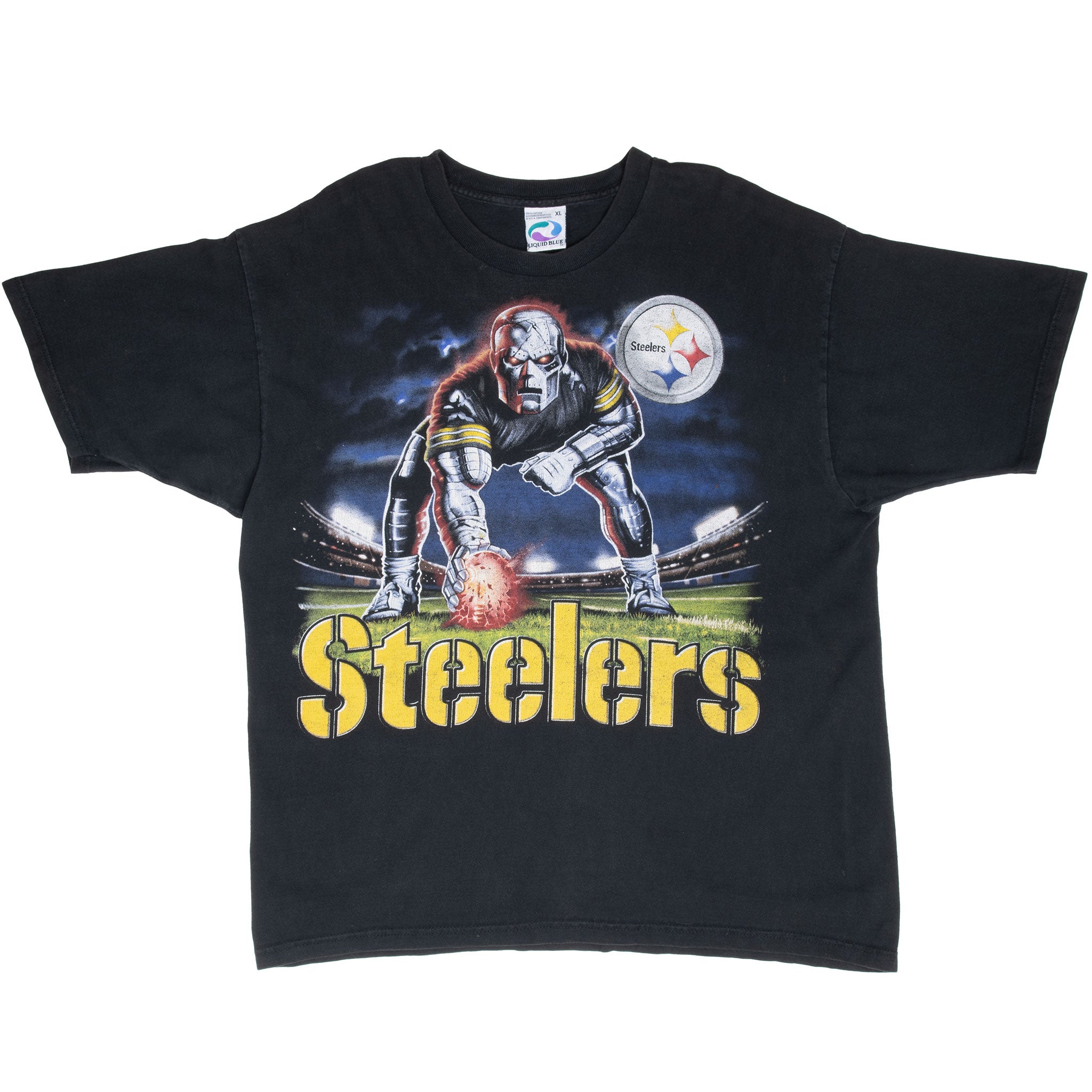 Vintage Mlb Pittsburgh Steelers Liquid Blue Tee Shirt 1990S Size XL