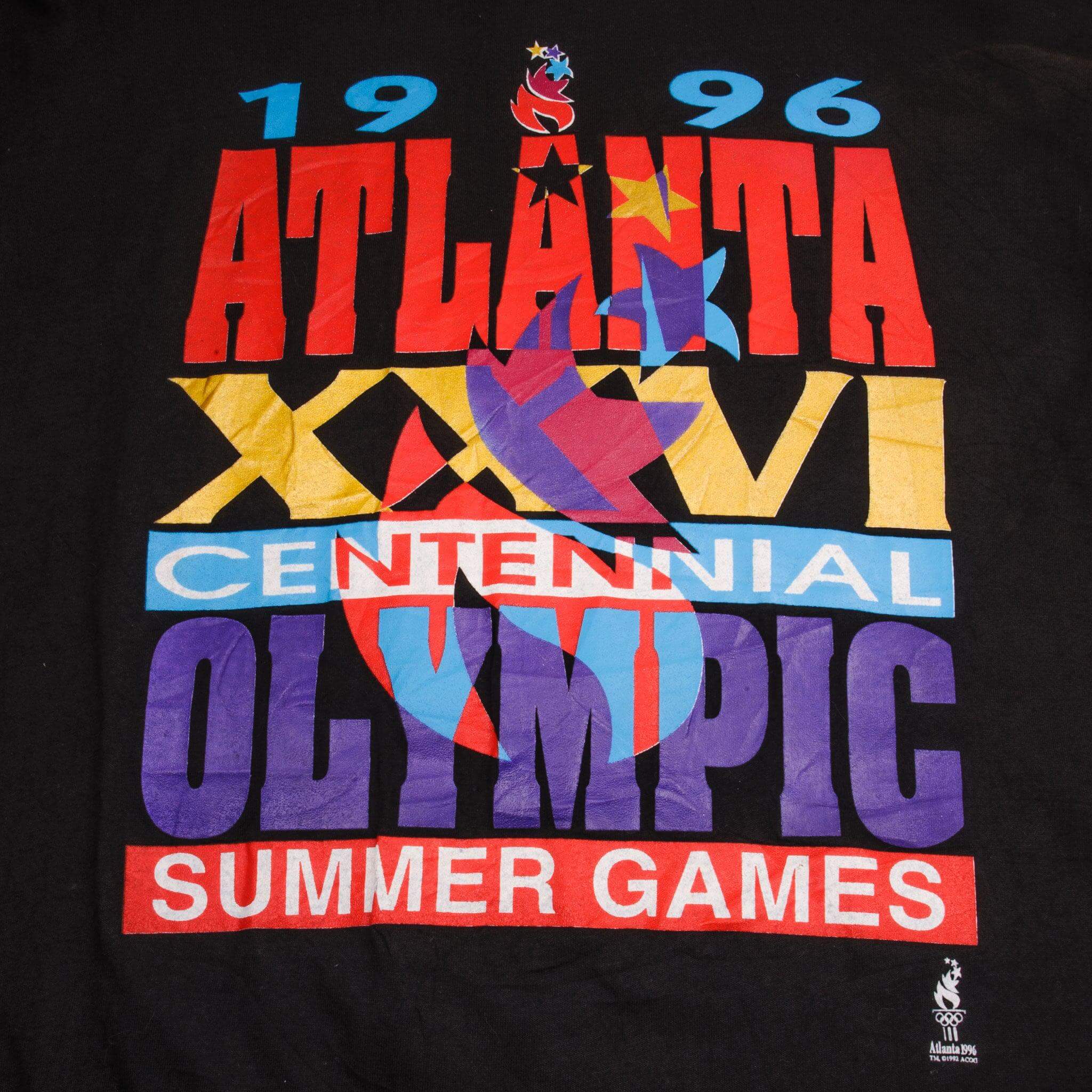 Vintage Atlanta Olympics Summer Games 1996 Tee Shirt Size XL With Single Stitch Sleeves Made In USA 