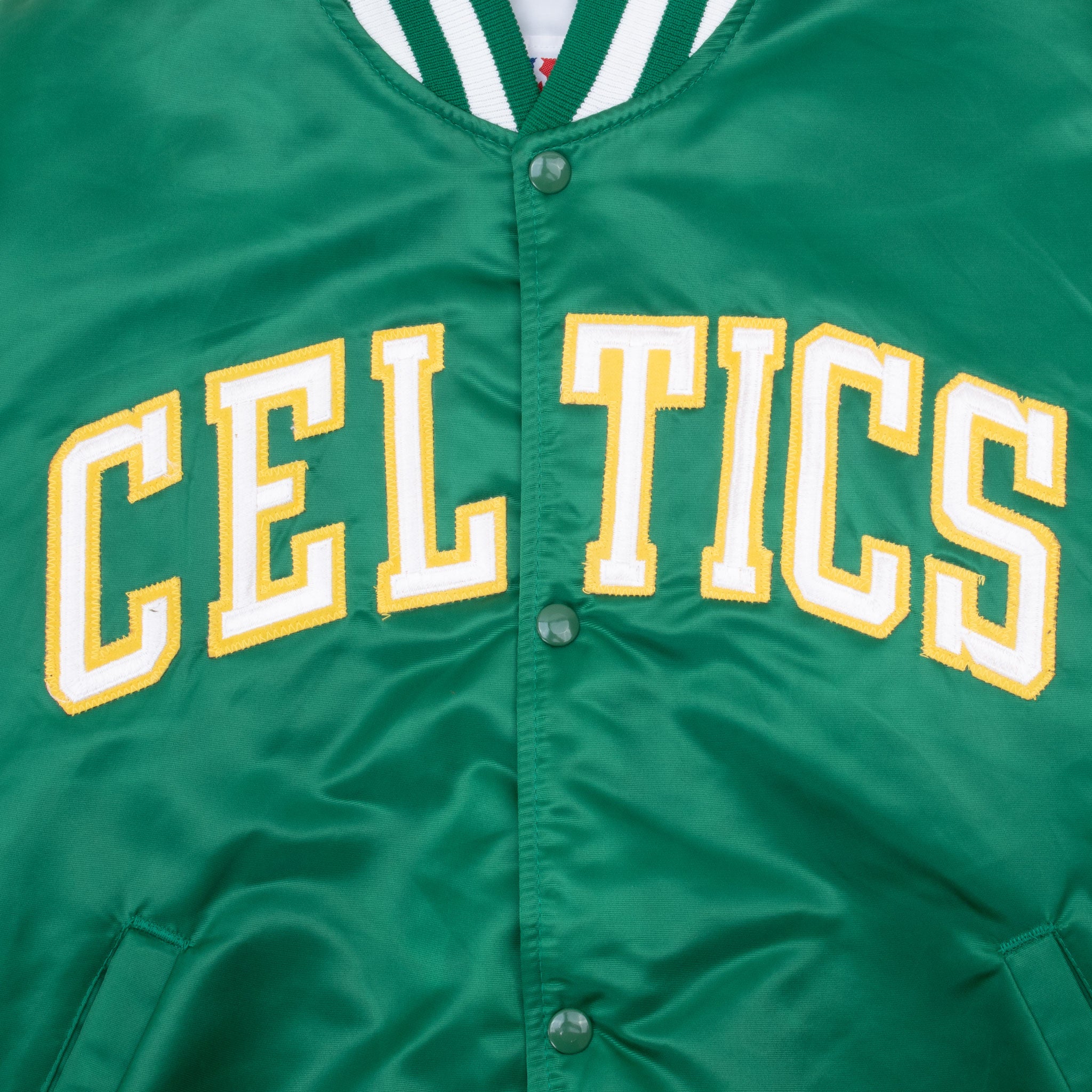 Vintage Nba Boston Celtics Bomber Starter Satin Jacket 1990S Size XL Made In Usa