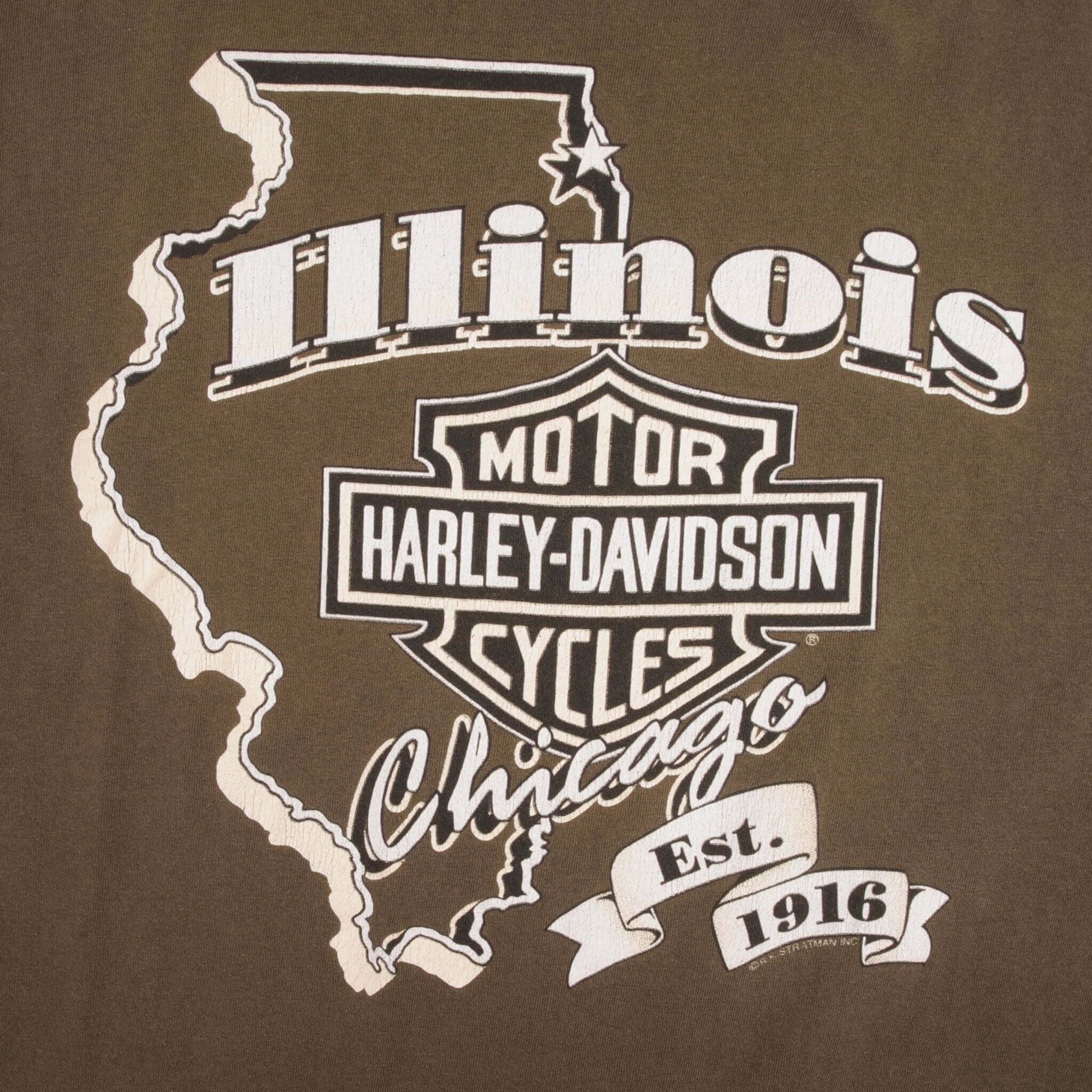 Vintage Harley Davidson Chicago Illinois 1990S Size XL Made In USA With Single Stitch Sleeves
