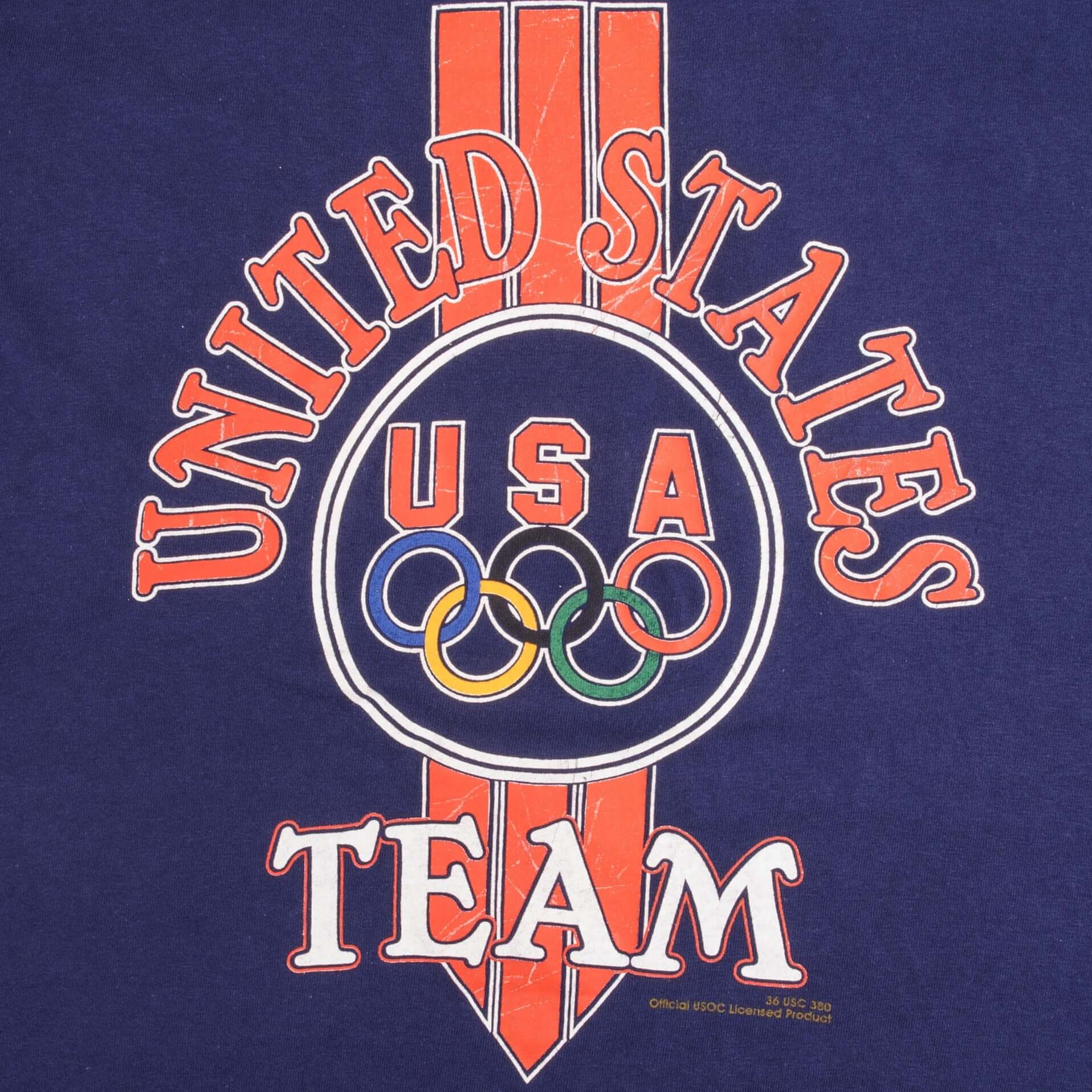 Vintage Olympic Games Team Usa Tee Shirt Size Large Made In USA With Single Stitch Sleeves