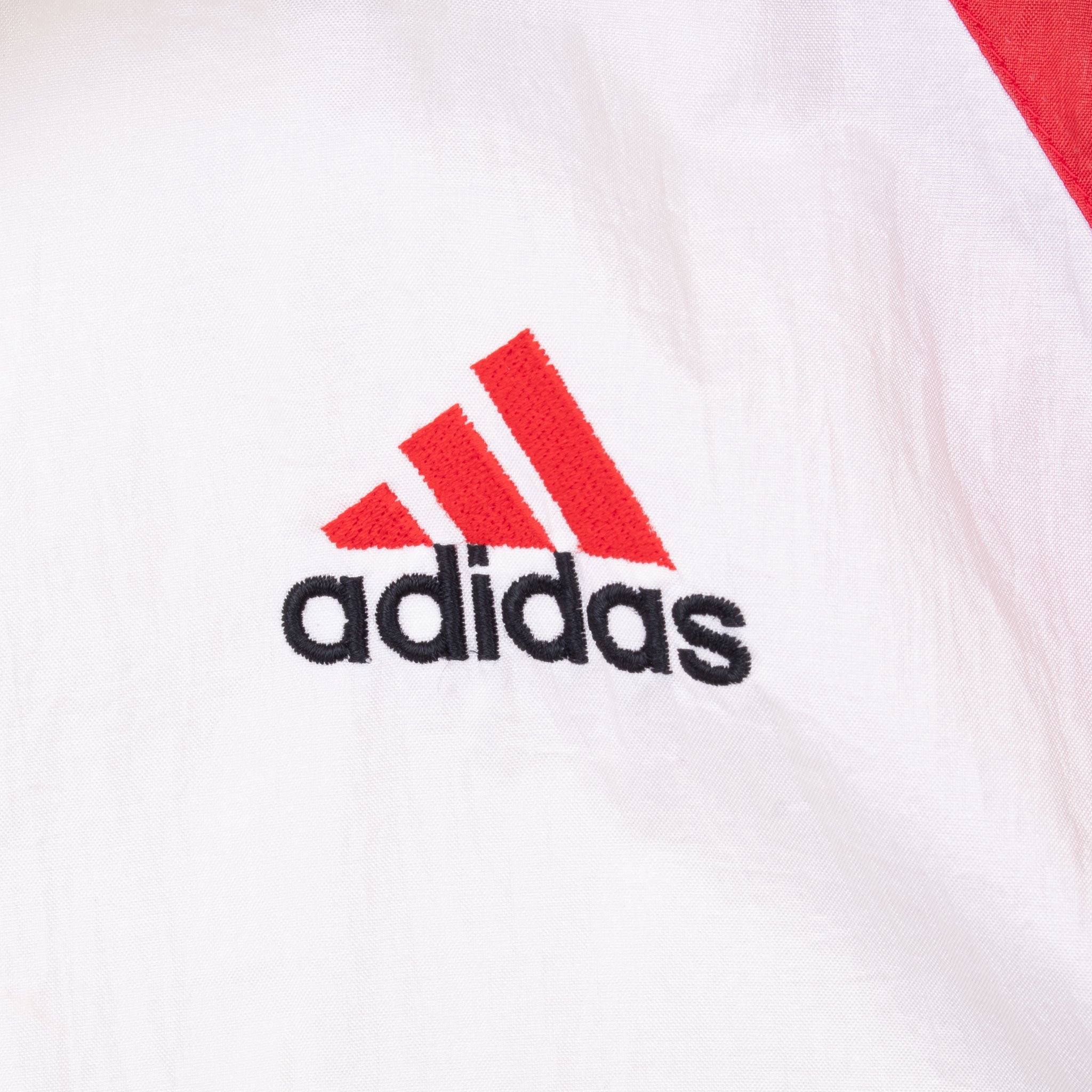 Vintage Adidas White Red Black Windbreaker Jacket 1990S Size Medium