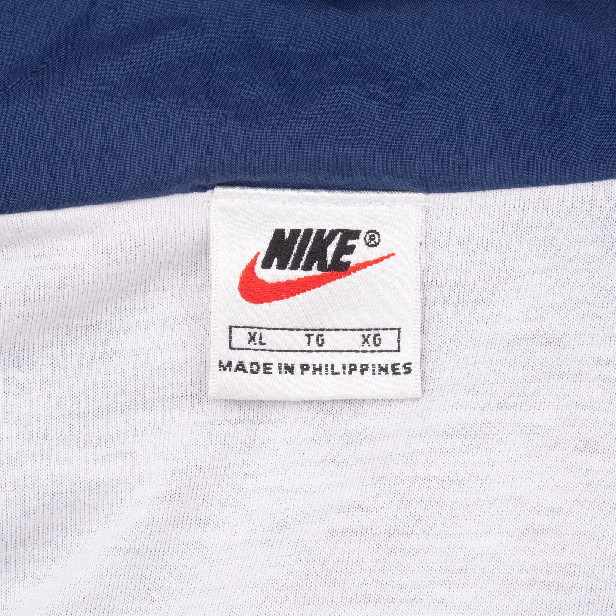 Vintage Nike Classic Swoosh Blue White Windbreaker Jacket 1990S Size XL
