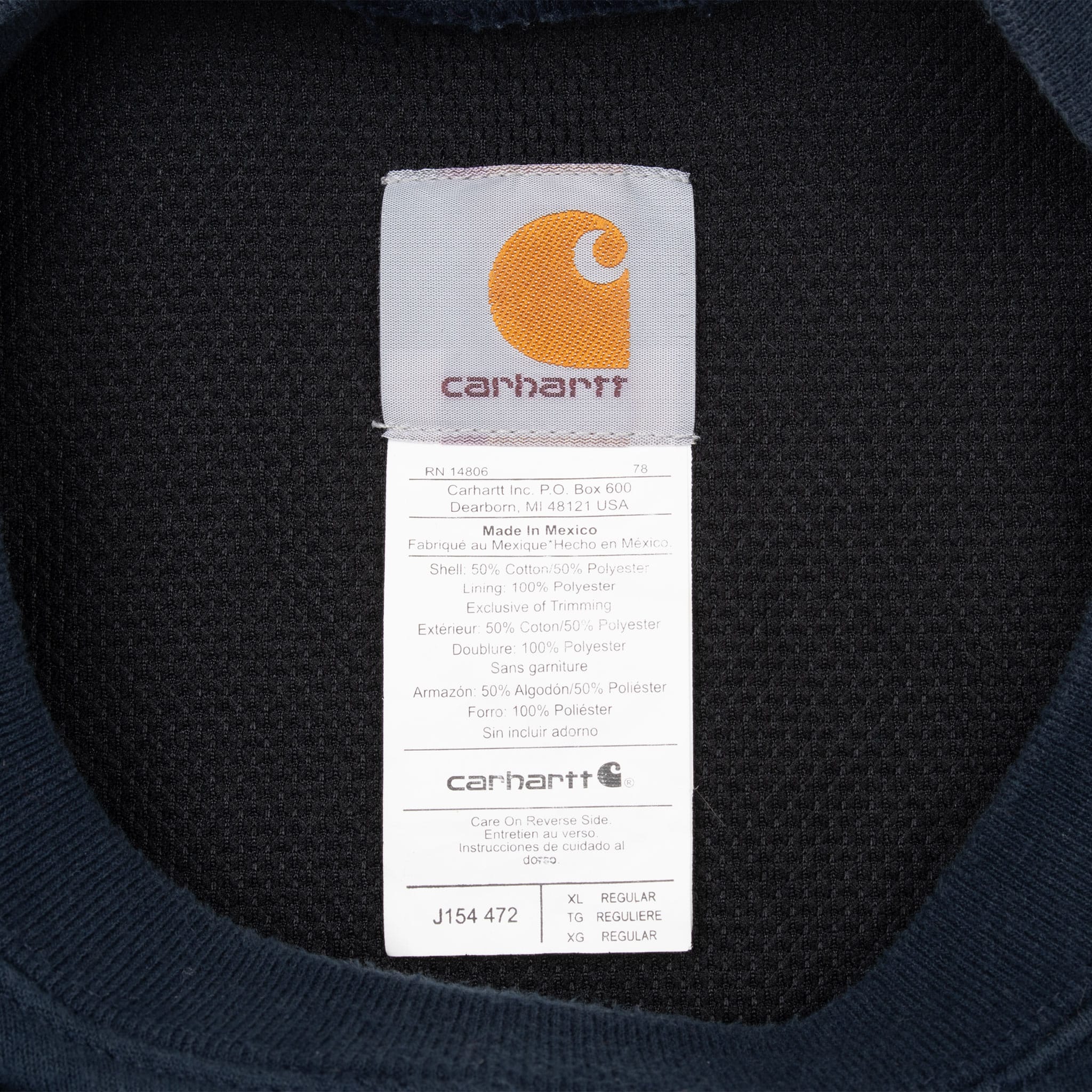 VINTAGE CARHARTT NAVY BLUE HEAVYWEIGHT CREWNECK SWEATSHIRT 2000S SIZE XL