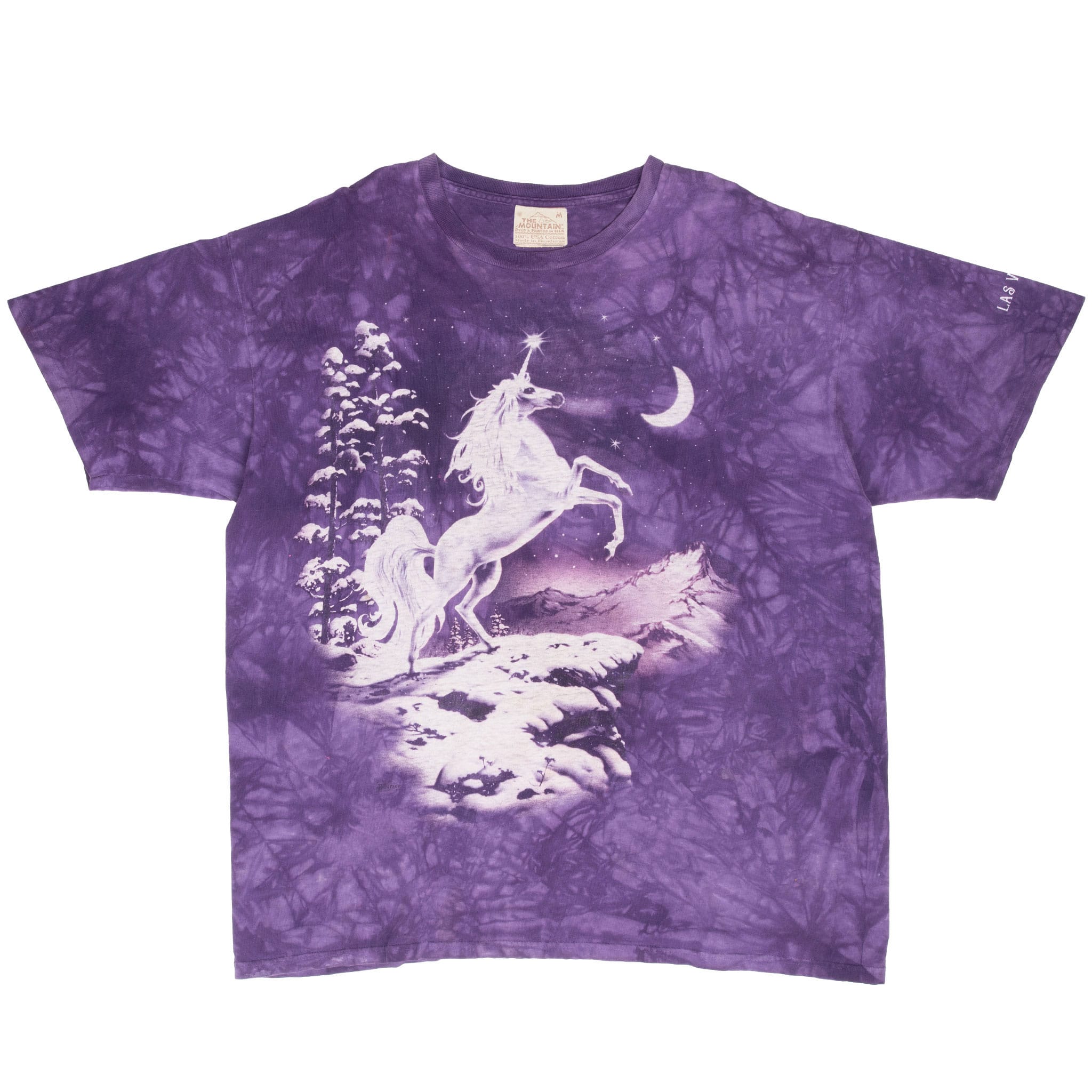 Vintage Purple Tie And Dye Unicorn The Mountain Tee Shirt 1990S Size Medium