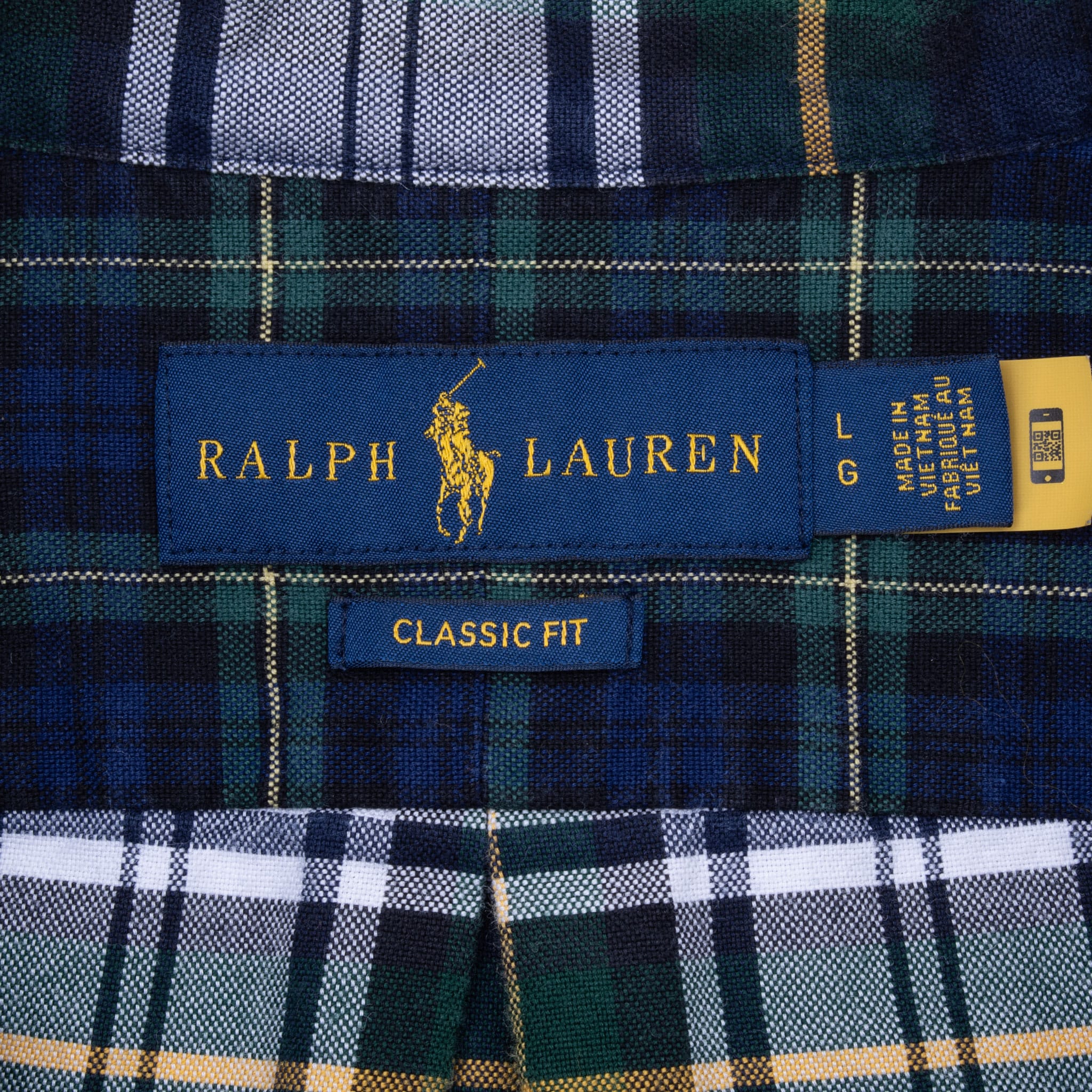 VINTAGE RALPH LAUREN GREEN RED BLUE PLAID PATCHWORK SHIRT LARGE