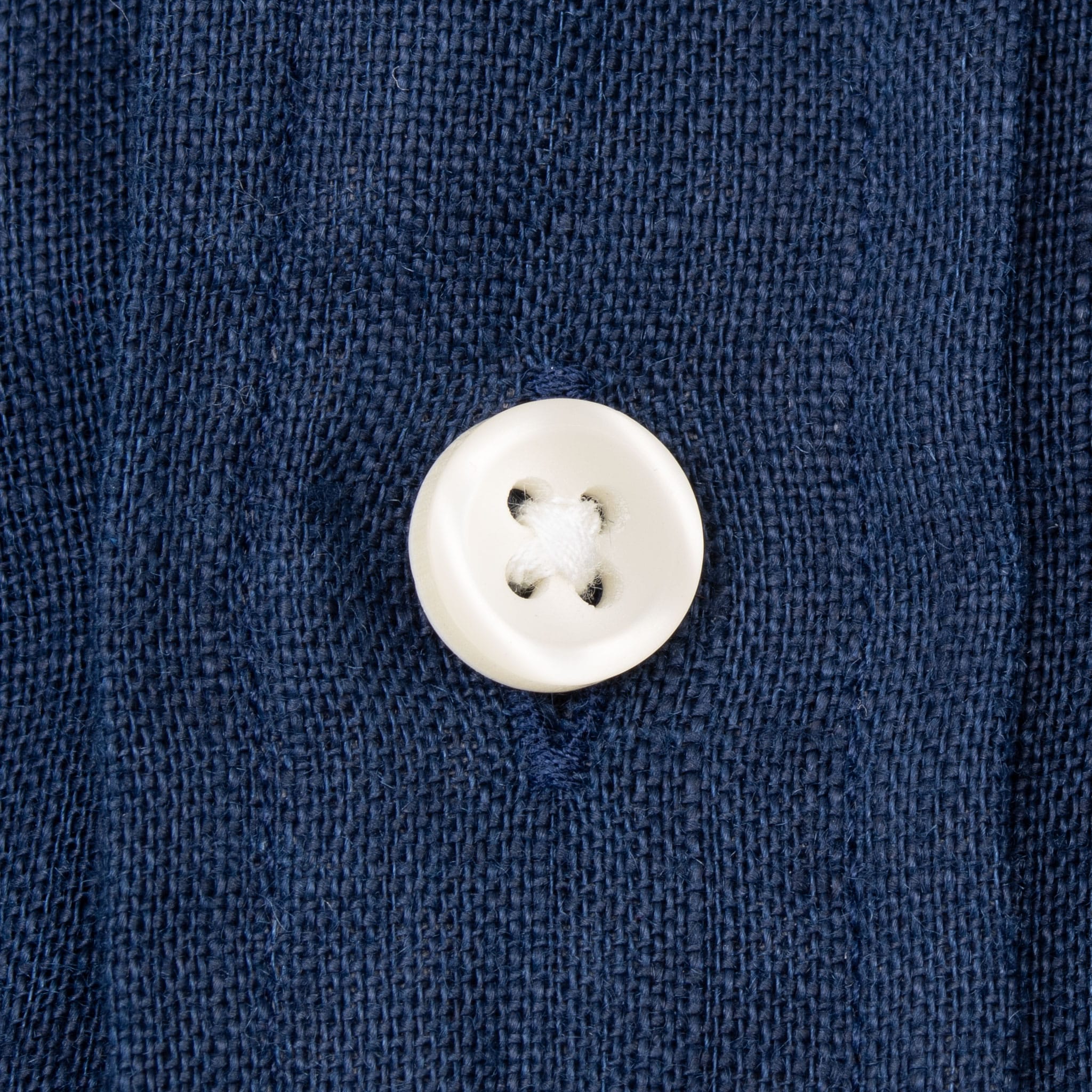 VINTAGE POLO RALPH LAUREN NAVY BLUE LINEN SHIRT SIZE MEDIUM