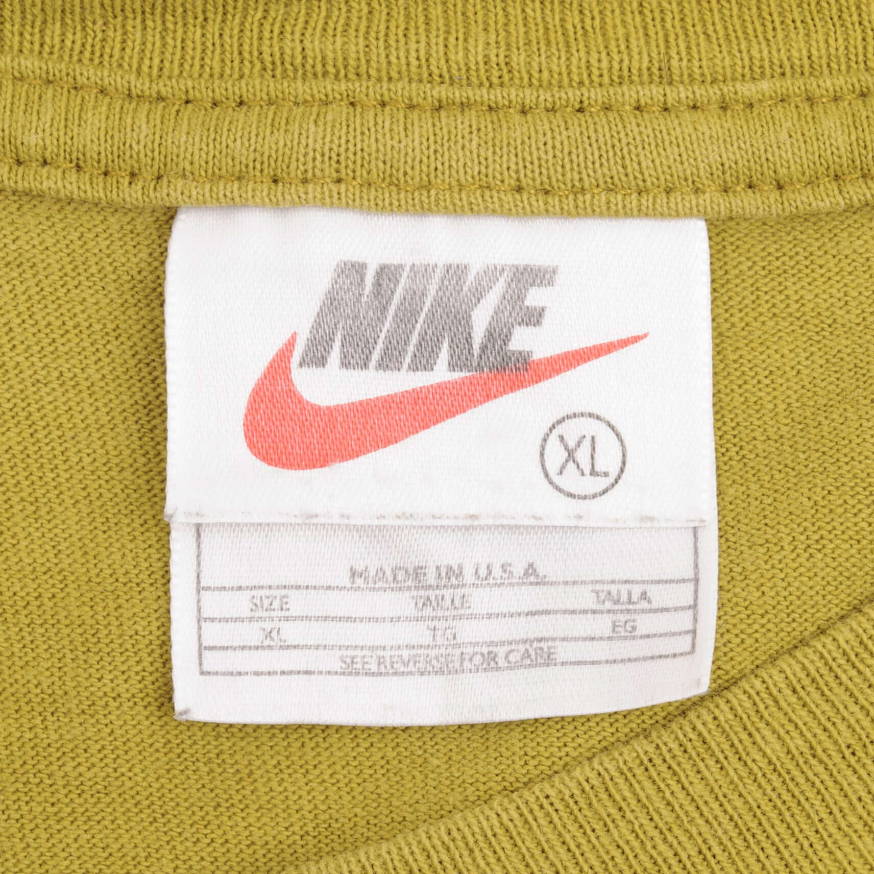 Vintage Nike Swoosh EST 1971 Tee Shirt Size 1990s Size XL Made In USA