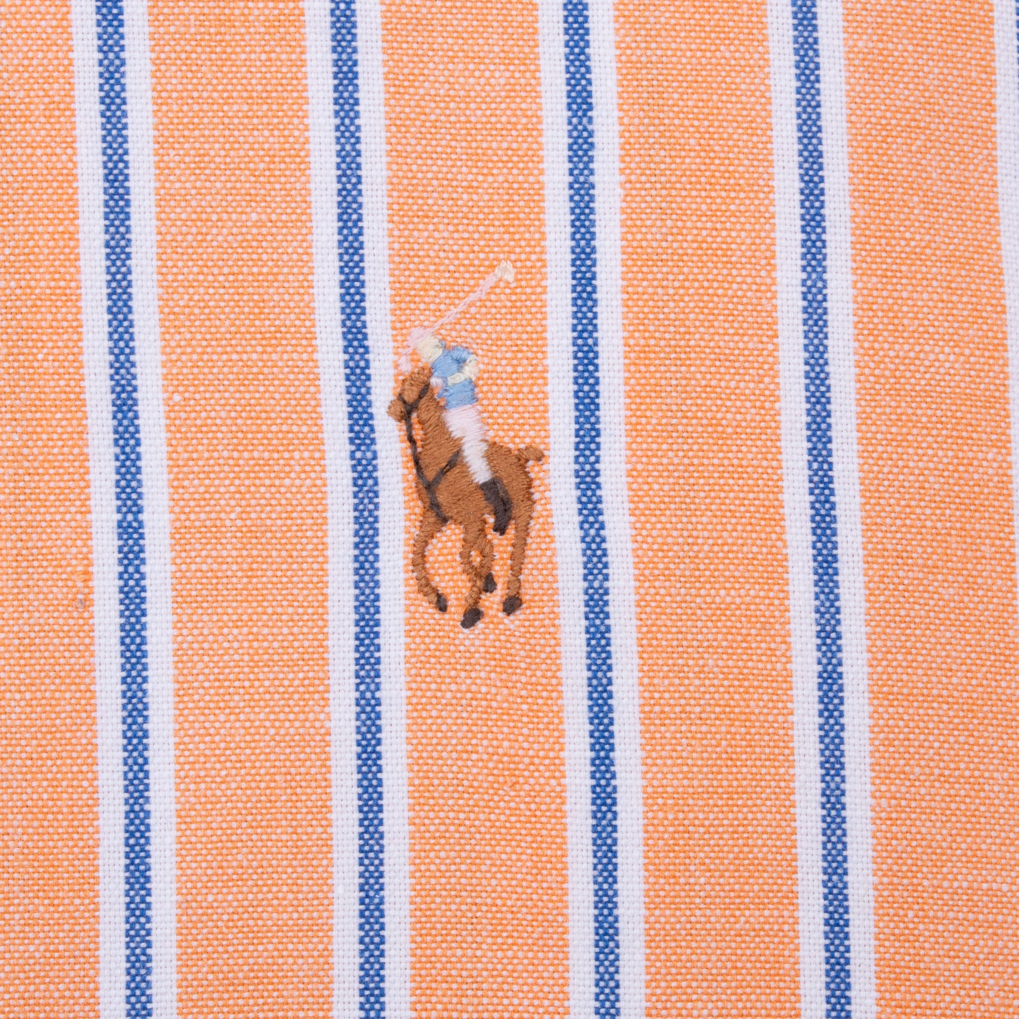 VINTAGE POLO RALPH LAUREN PEACH BLUE STRIPED SHIRT 1990S SIZE 17X33 XL