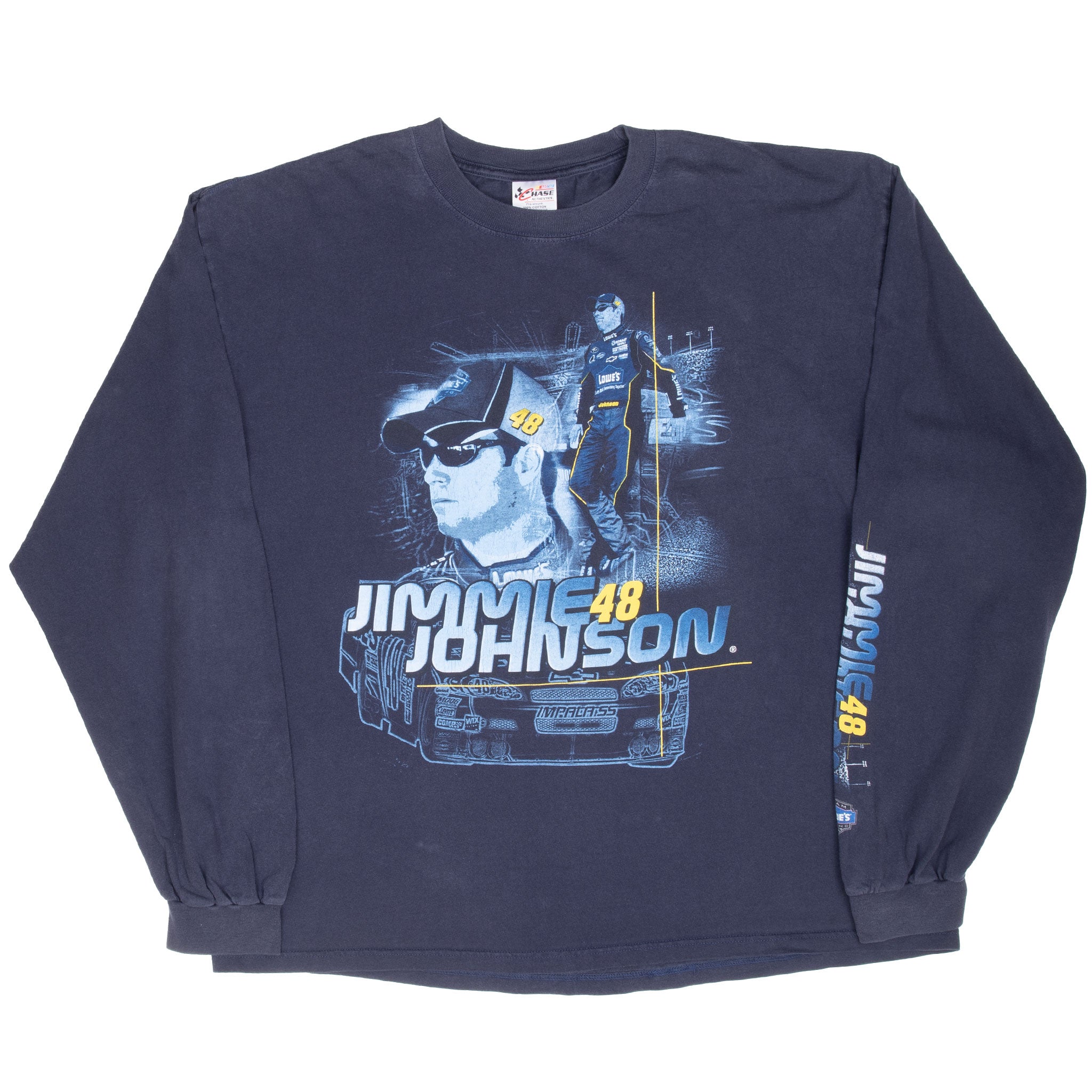 Vintage Nascar Jimmie Johnson Long Sleeve Tee Shirt 2008 Size 2XL