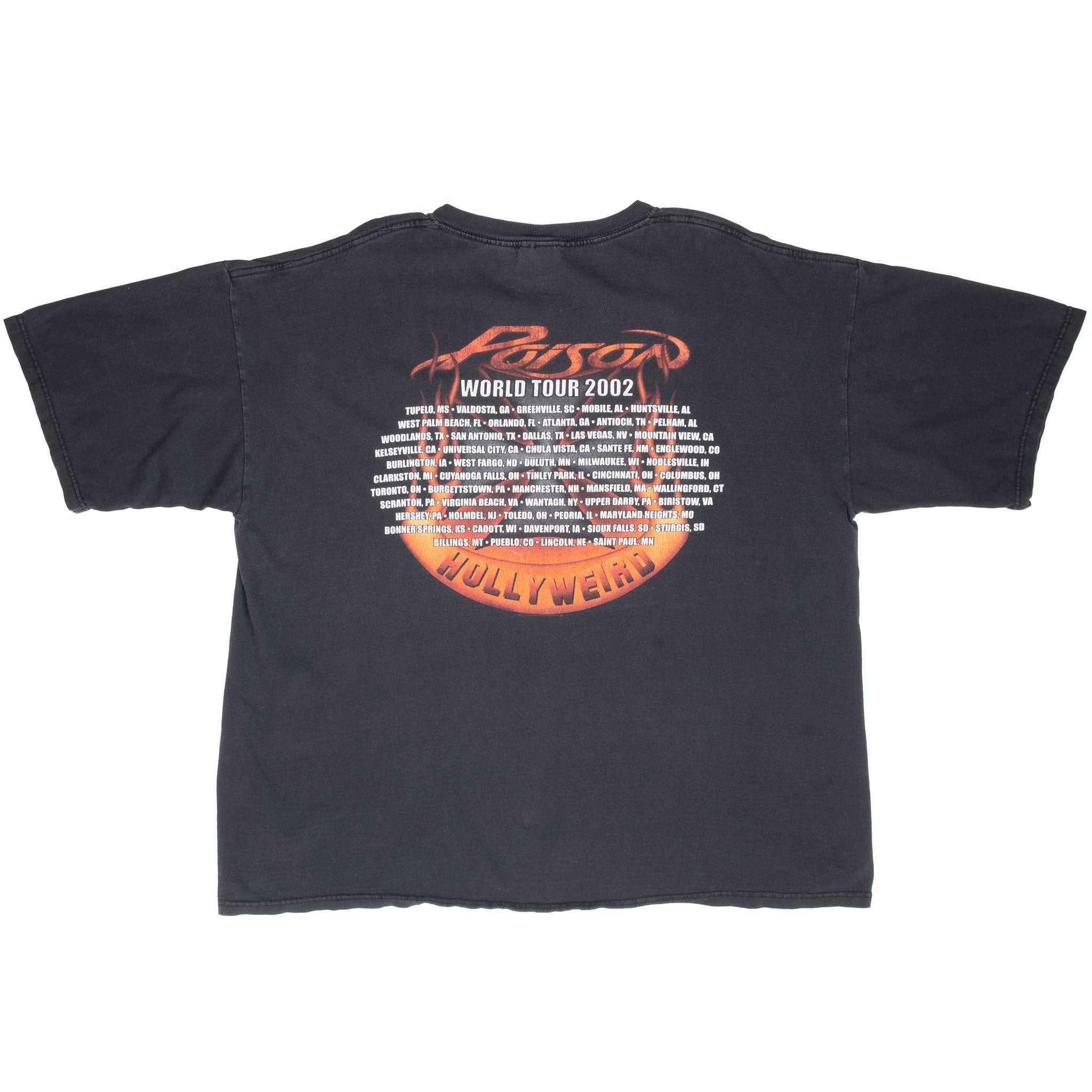 Vintage Poison Hollyweird World Tour 2002 Tee Shirt Size 2XL