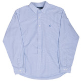 Vintage Ralph Lauren Blue Plaid Shirt 1990S Size XL
