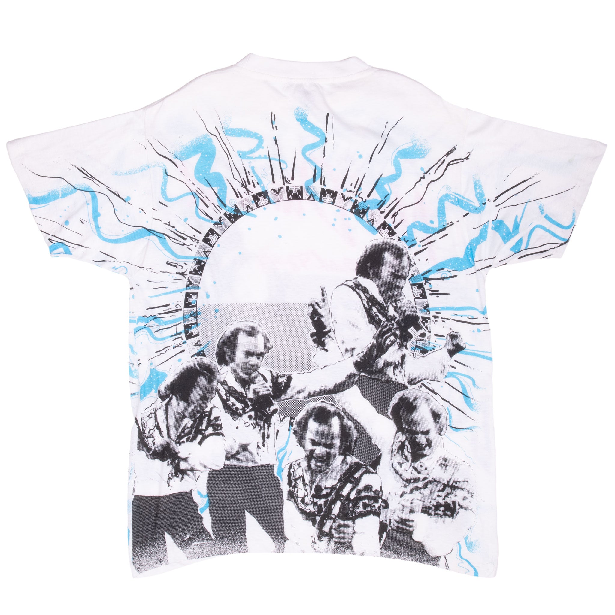 Vintage All Over Print Neil Diamond In the Round 92 93 Tee Shirt Size Large Made In France