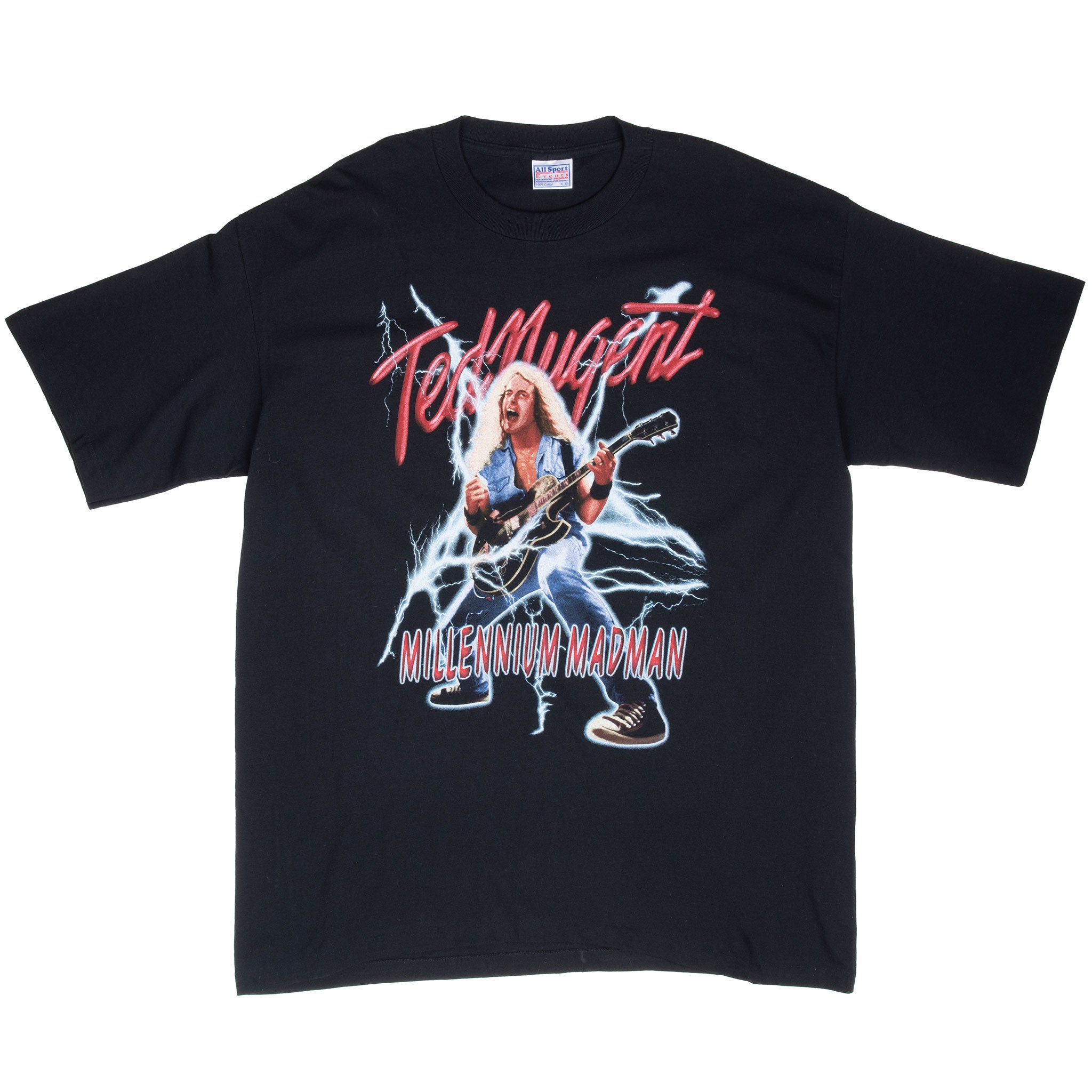 Vintage Ted Nugent Millennium Madman Tee Shirt 1990S Size XL With Single Stitch Sleeves