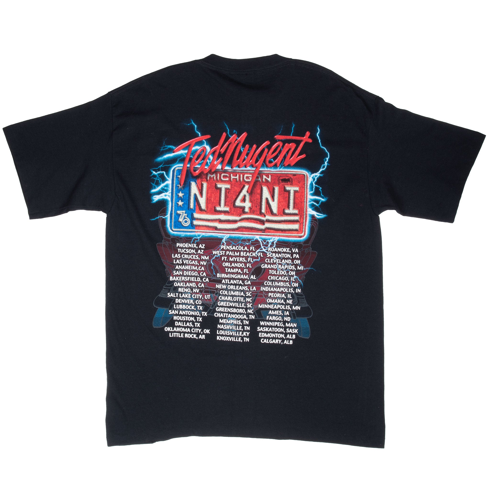 Vintage Ted Nugent Millennium Madman Tee Shirt 1990S Size XL With Single Stitch Sleeves