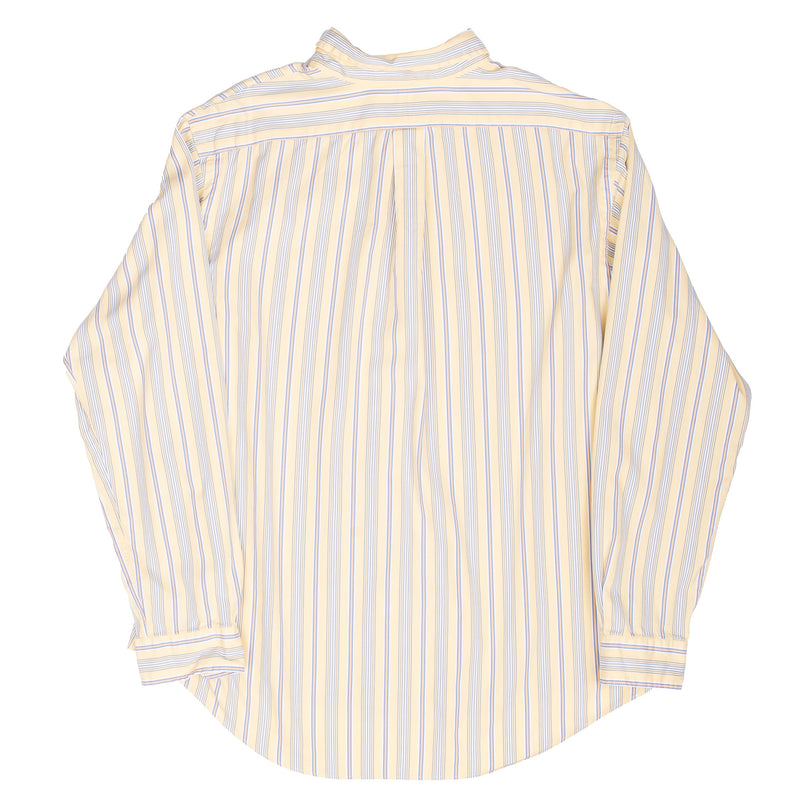 Vintage Ralph Lauren Yellow Striped Shirt 1990S Size XL