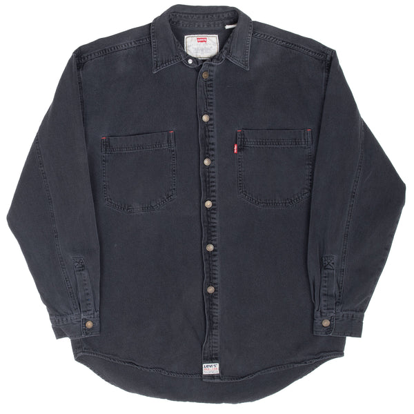 Vintage Levis Red Tab Denim Black Pocket Shirt 1990S Size Medium