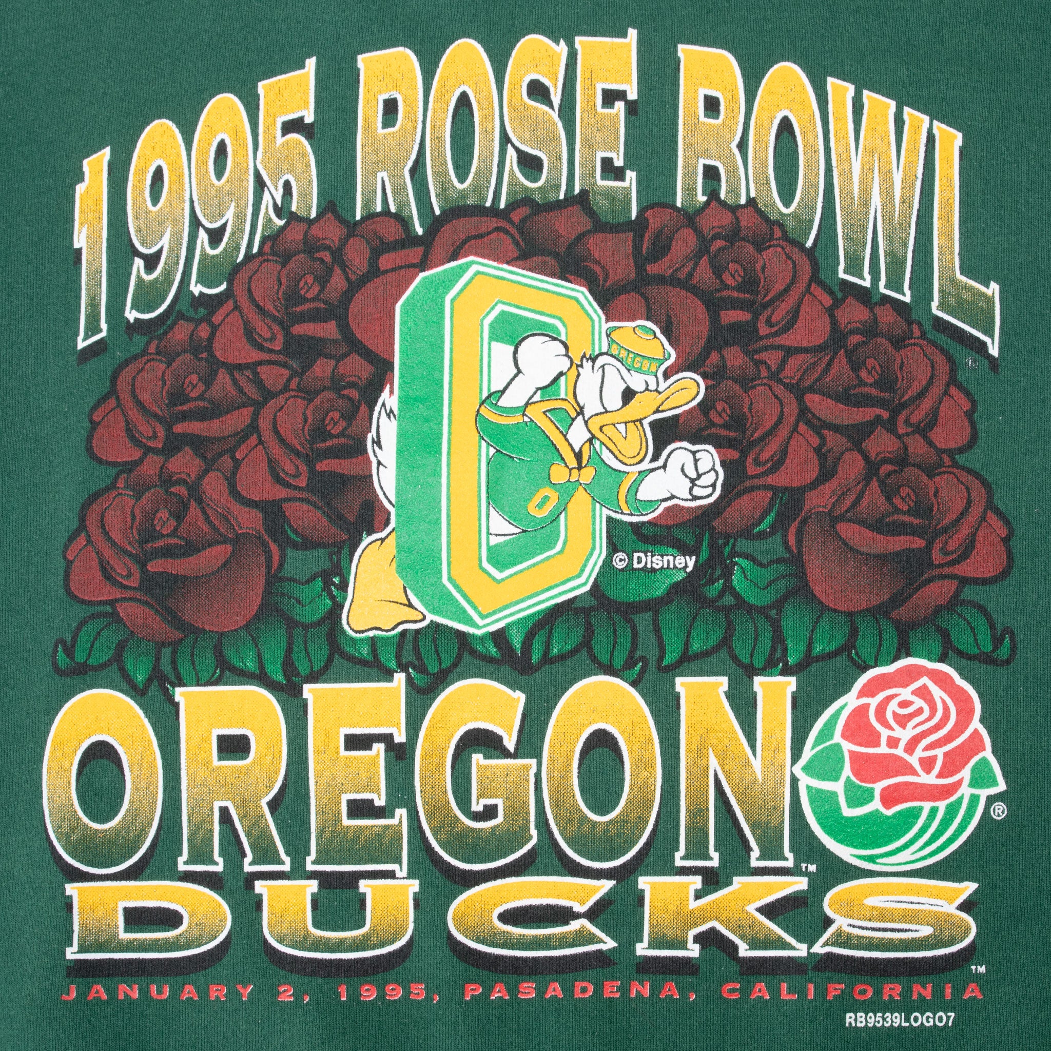 Vintage Ncaa Oregon Ducks Disney Rose Bowl 1995 Sweatshirt Size XL