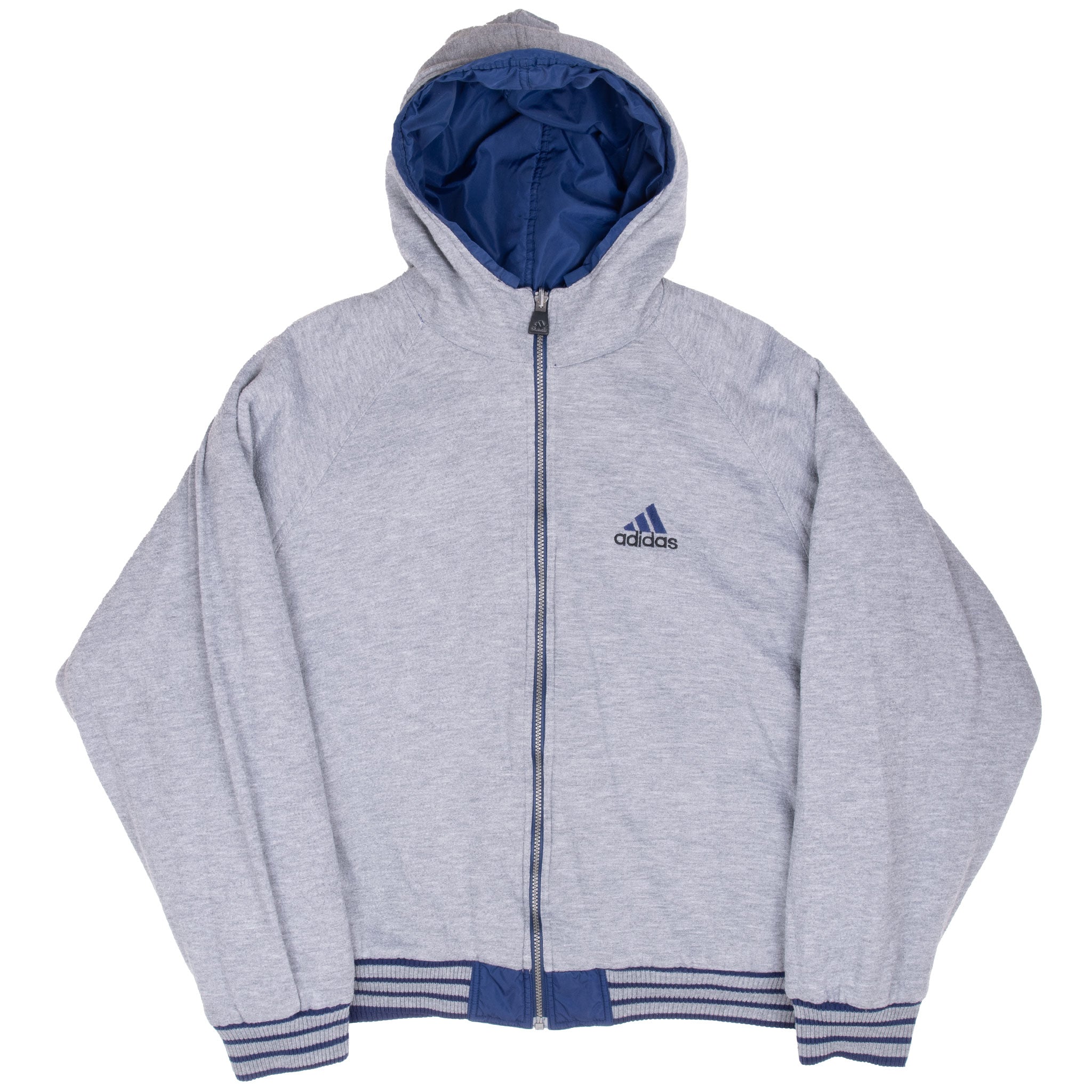 Vintage Adidas Reversible Nylon Windbreaker Hooded Jacket 1990S Size XL