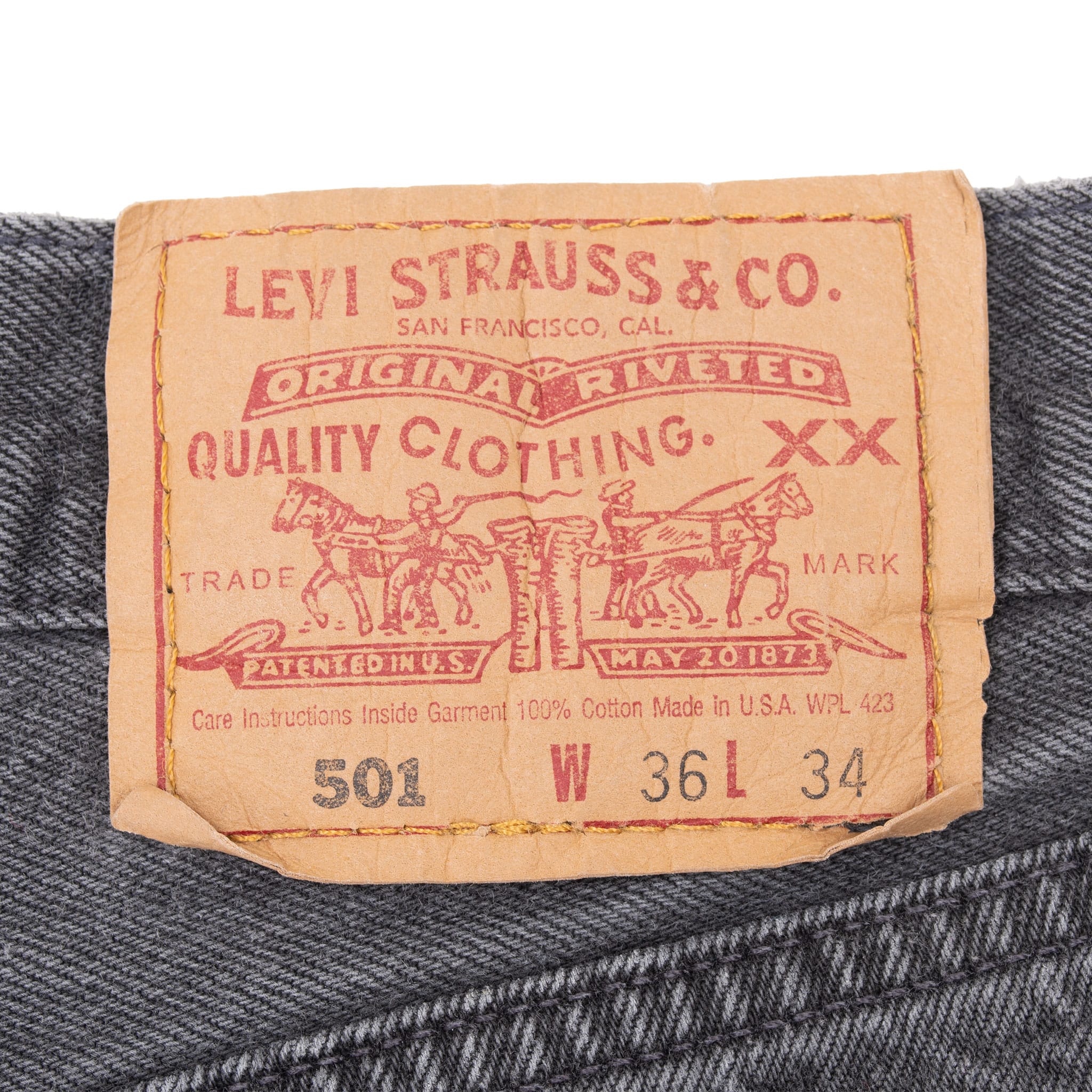 VINTAGE LEVIS 501 BLACK JEANS 1990S SIZE 35X33 MADE IN USA