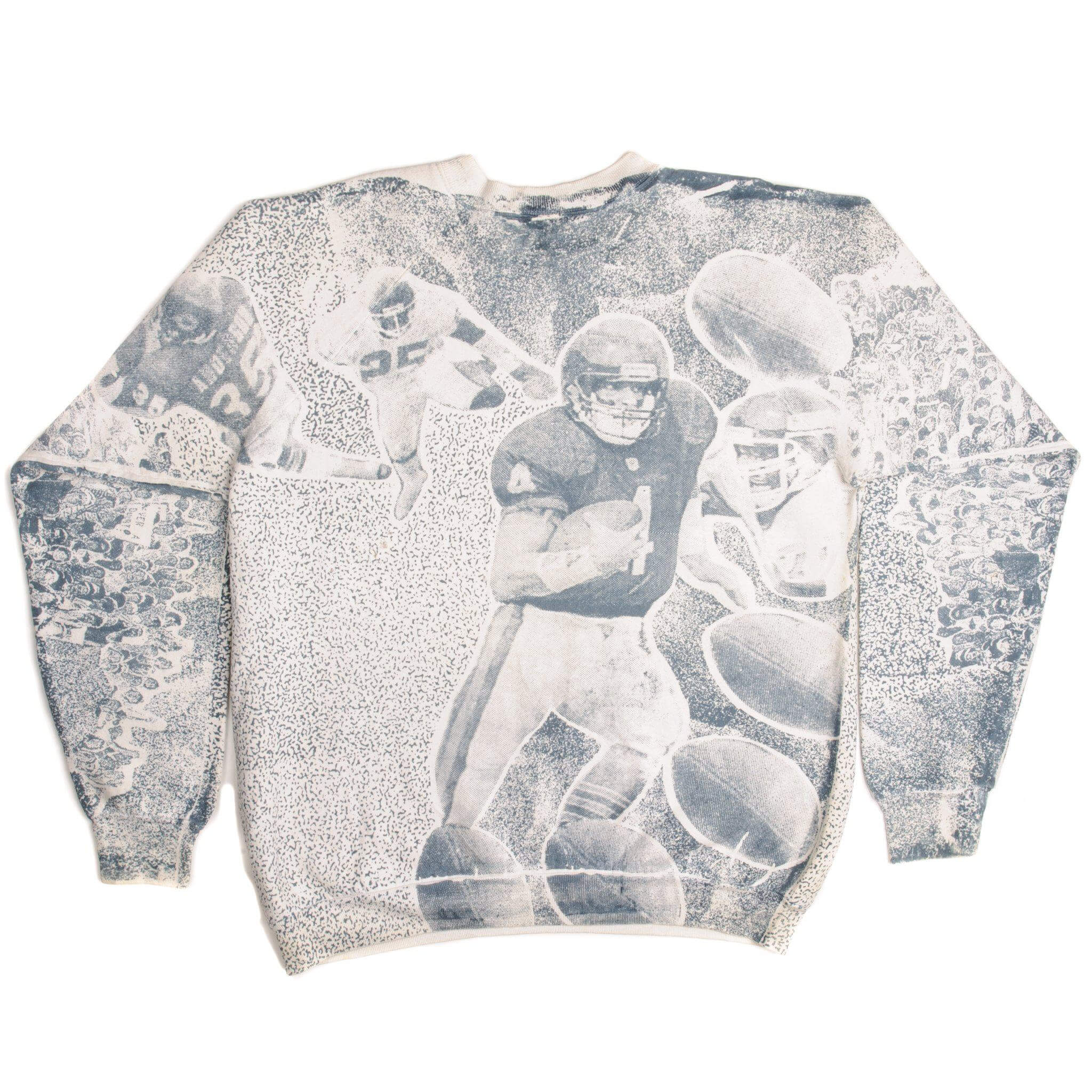 Vintage NFL Dallas Cowboys All Over Print Sweatshirt Size XL Made In USA.