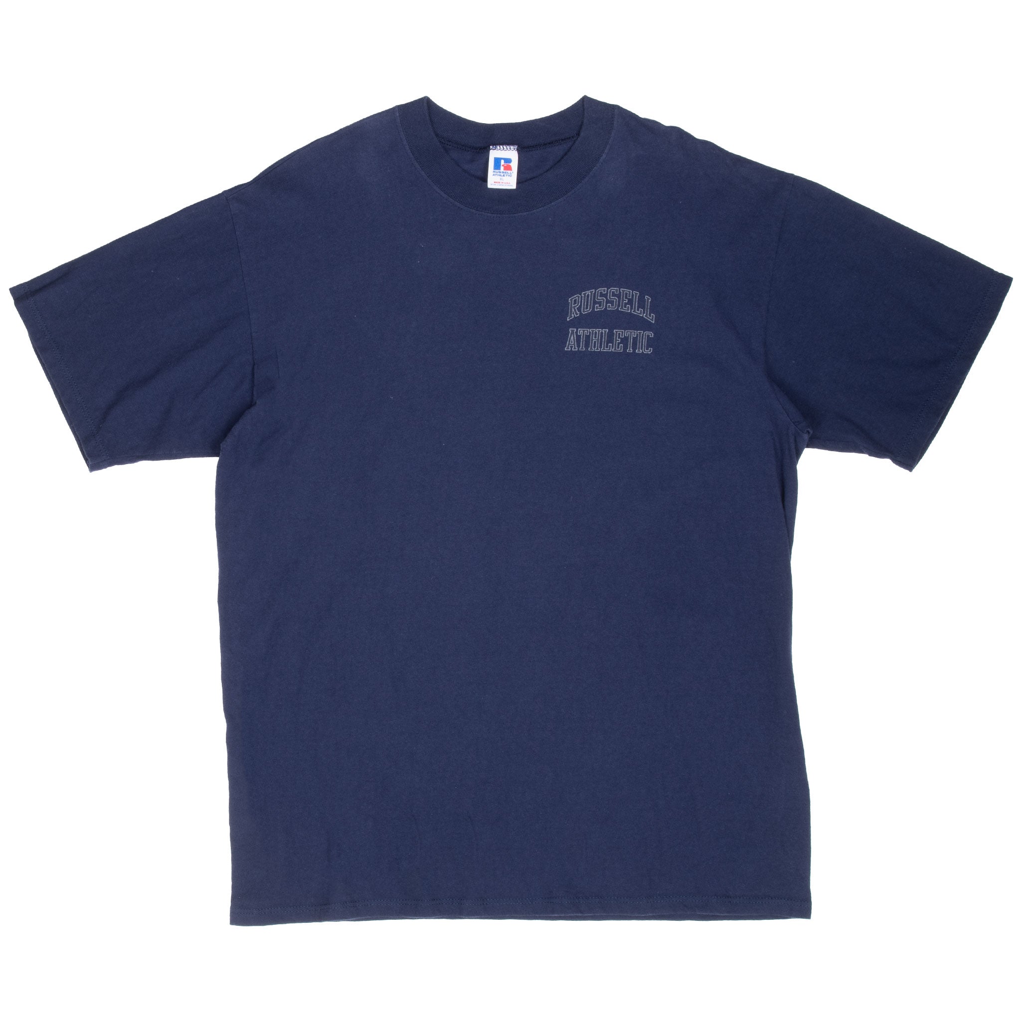 Vintage Russell Athletic Blue Tee Shirt 1990S Size XL